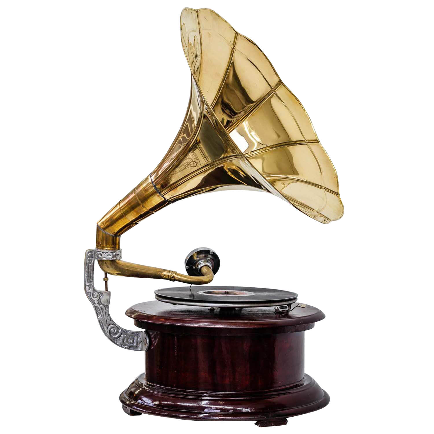 Nostalgie Grammophon rund Dekoration Trichter Grammofon Antik Stil (h2)