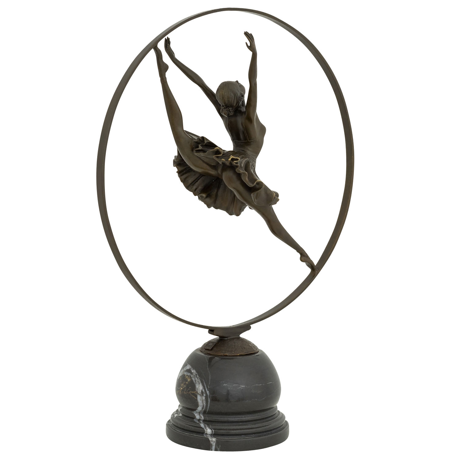 Bronzeskulptur Tänzerin Ballerina mit Reif Antik-Stil Bronze Figur Statue