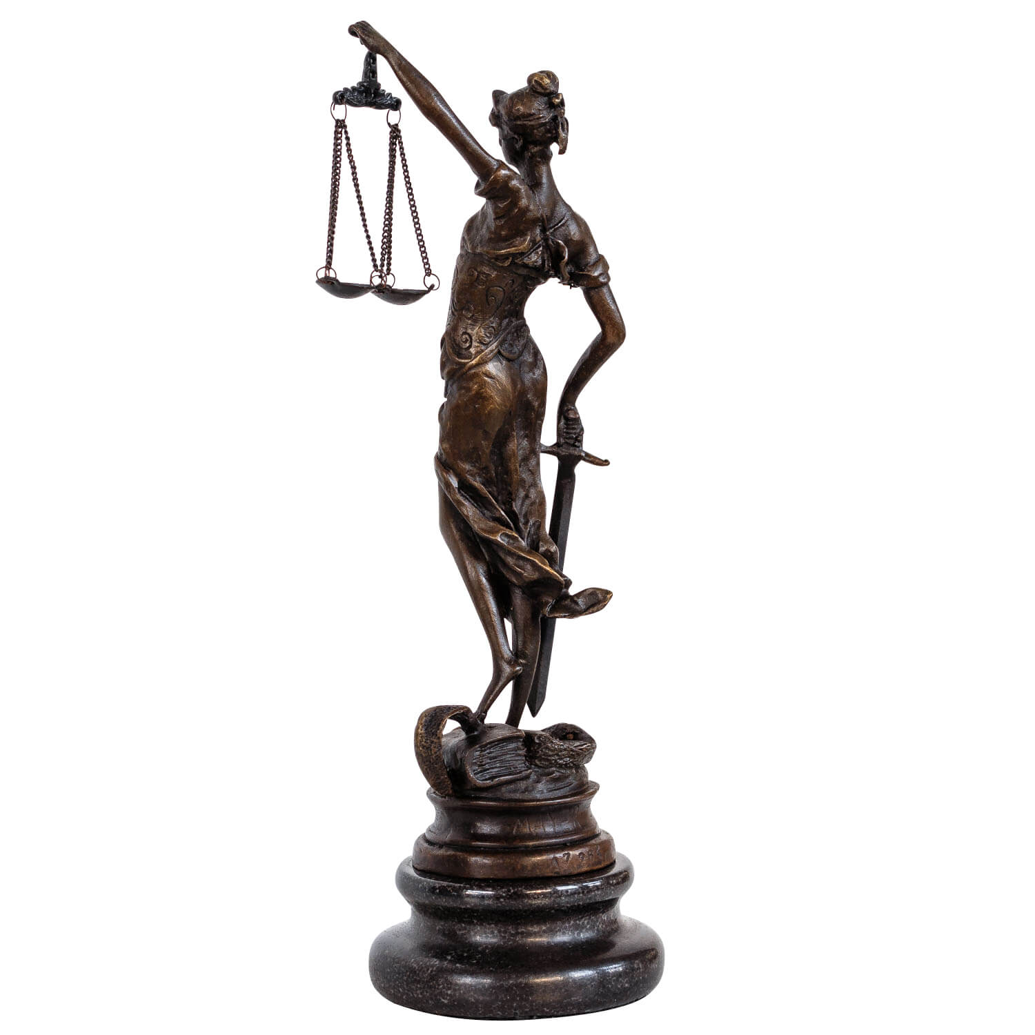 Bronzeskulptur Justitia Justizia Bronze Figur Skulptur im Antik-Stil - 24cm