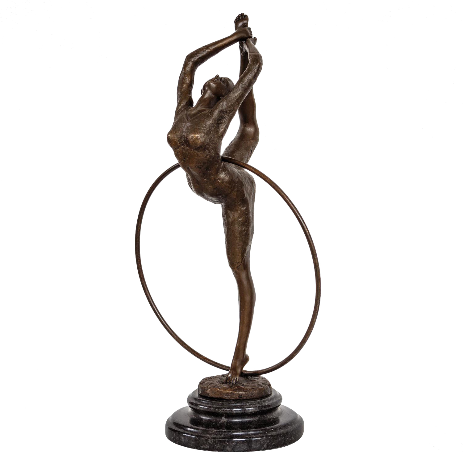 Bronzeskulptur Frau Tänzerin Ring Sport im Antik-Stil Bronze Figur Statue 40cm