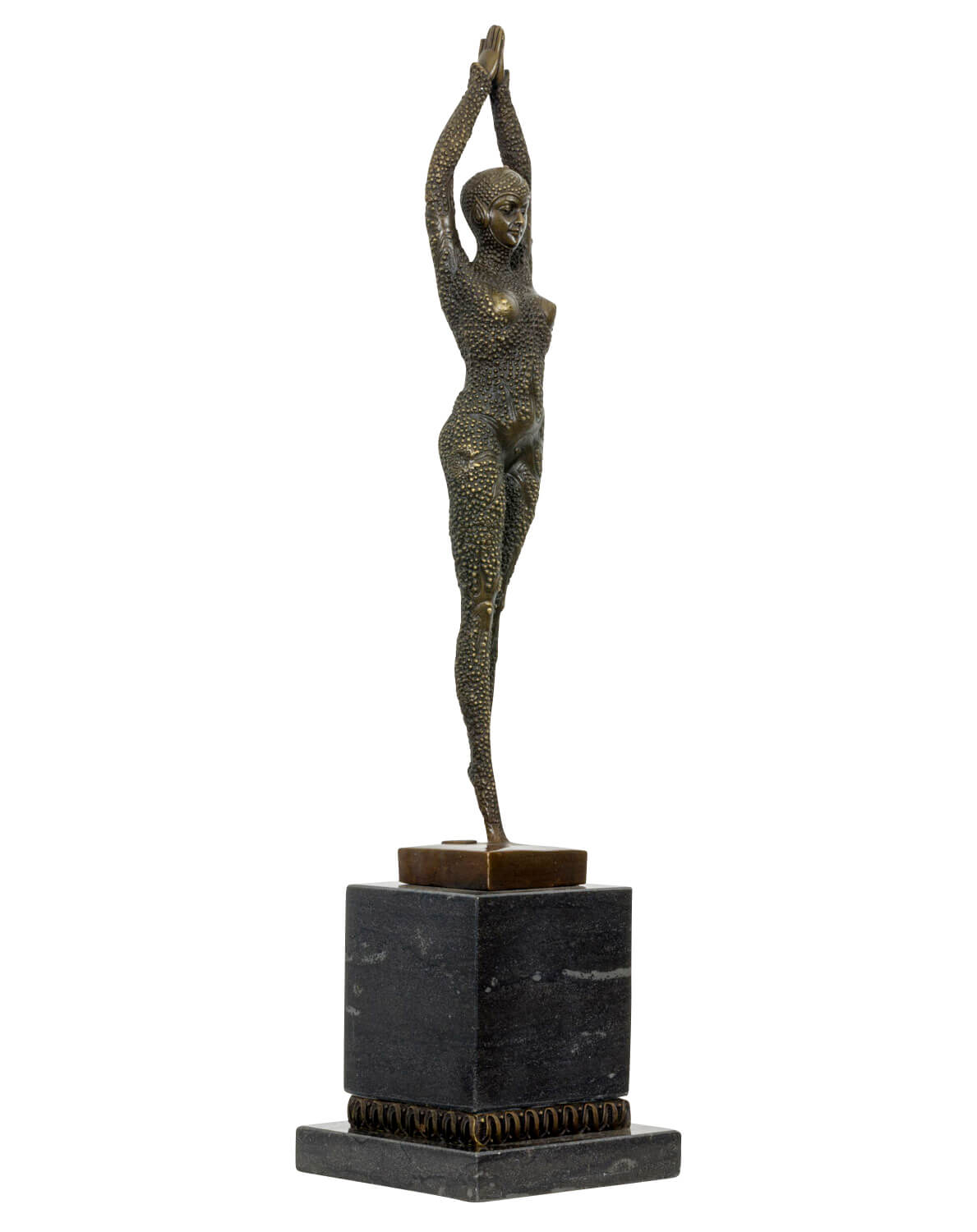 Bronzeskulptur Tänzerin nach Chiparus Antik-Stil 49cm Replik Kopie
