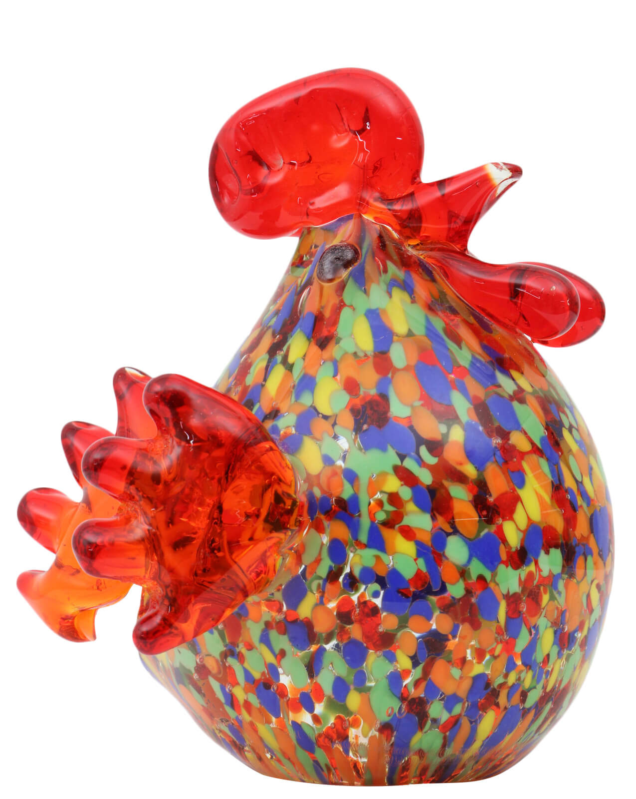Glasfigur Figur Skulptur Glas Glasskulptur Hahn Murano-Stil Antik-Stil 10cm