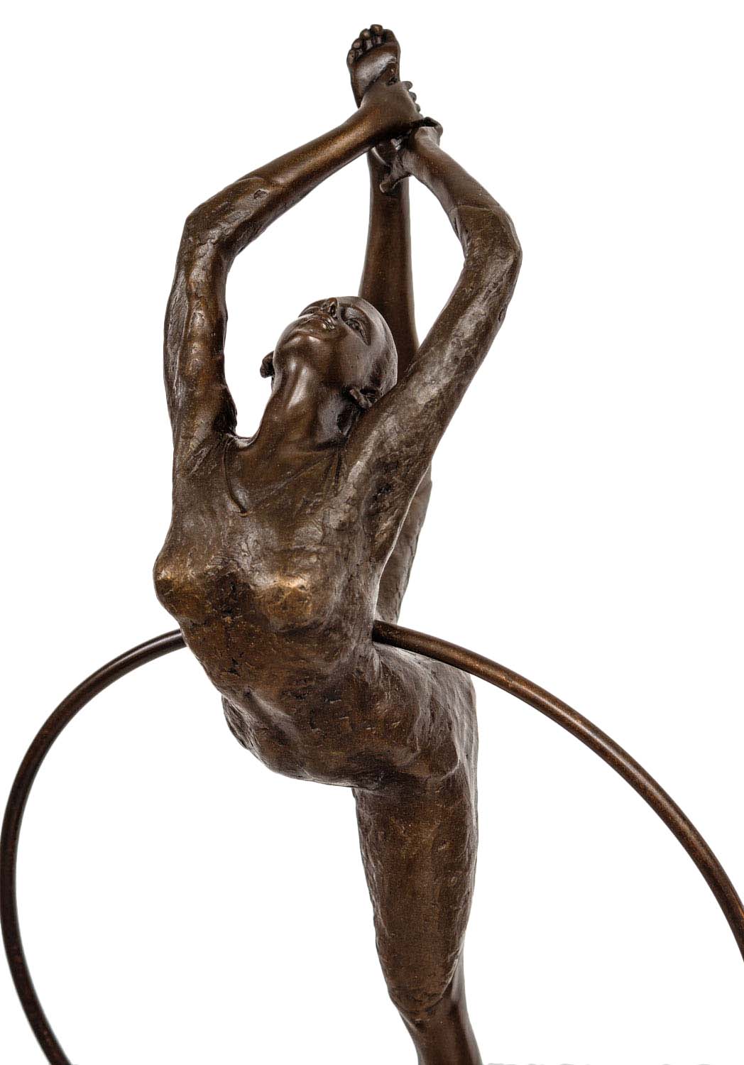 Bronzeskulptur Frau Tänzerin Ring Sport im Antik-Stil Bronze Figur Statue 40cm