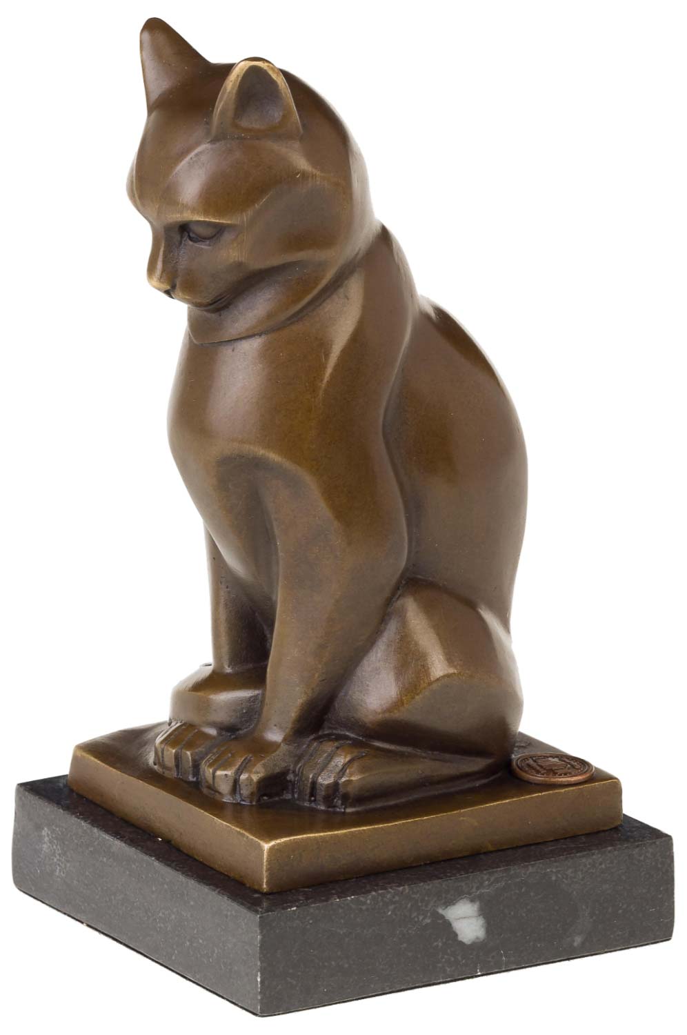 Bronzeskulptur Katze Bronze Figur Statue Bronzefigur Skulptur im Antik-Stil 18cm