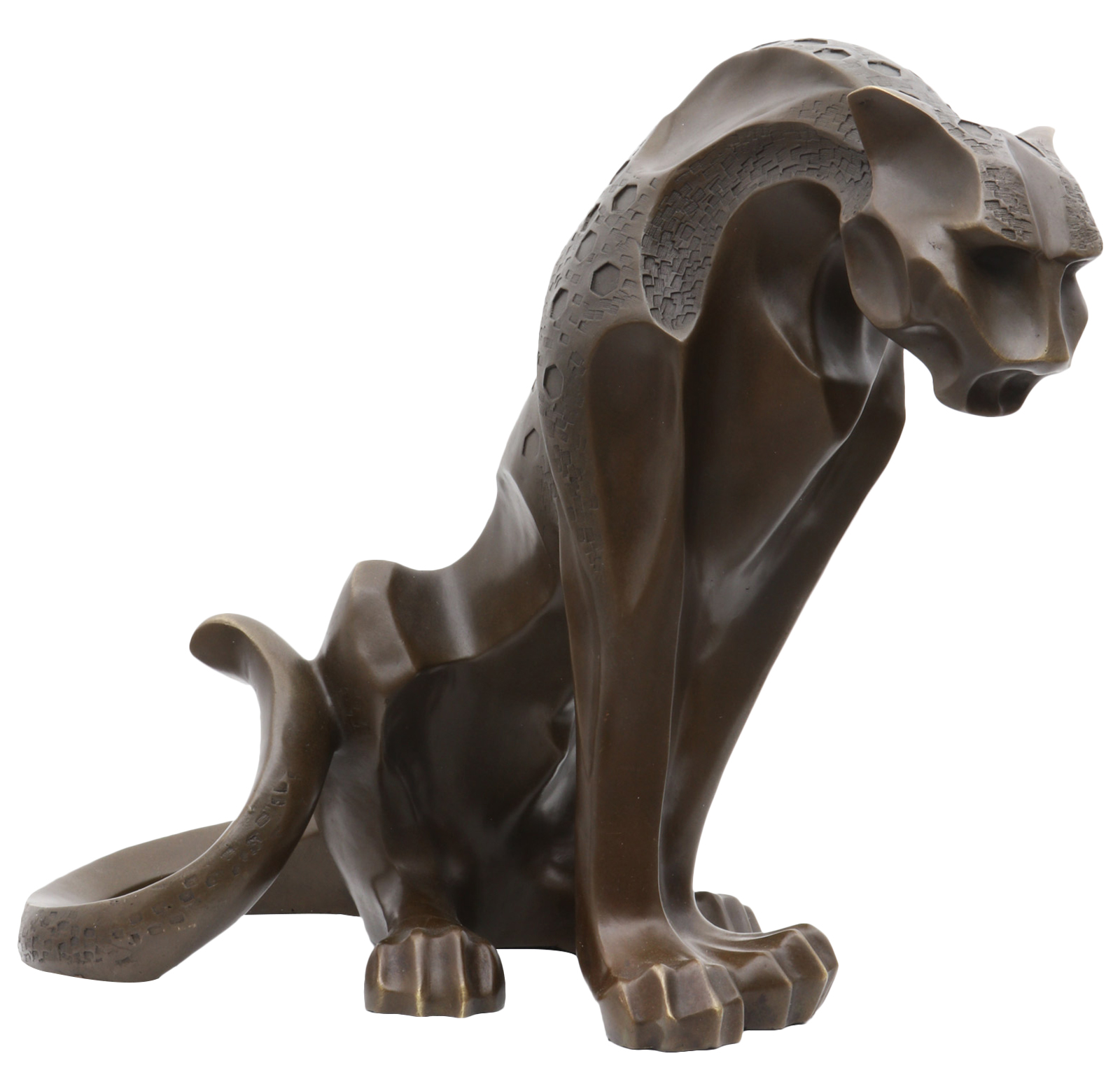 Bronzeskulptur im Antik-Stil Bronze Figur Statue Leopard Panther Raubkatze