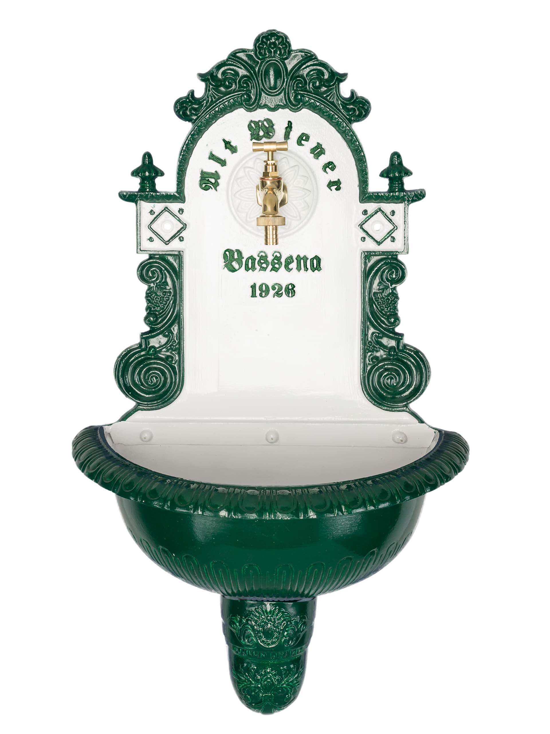Brunnen Wandbrunnen 71,5cm Aluminium Waschbecken im Antikstil fountain garden