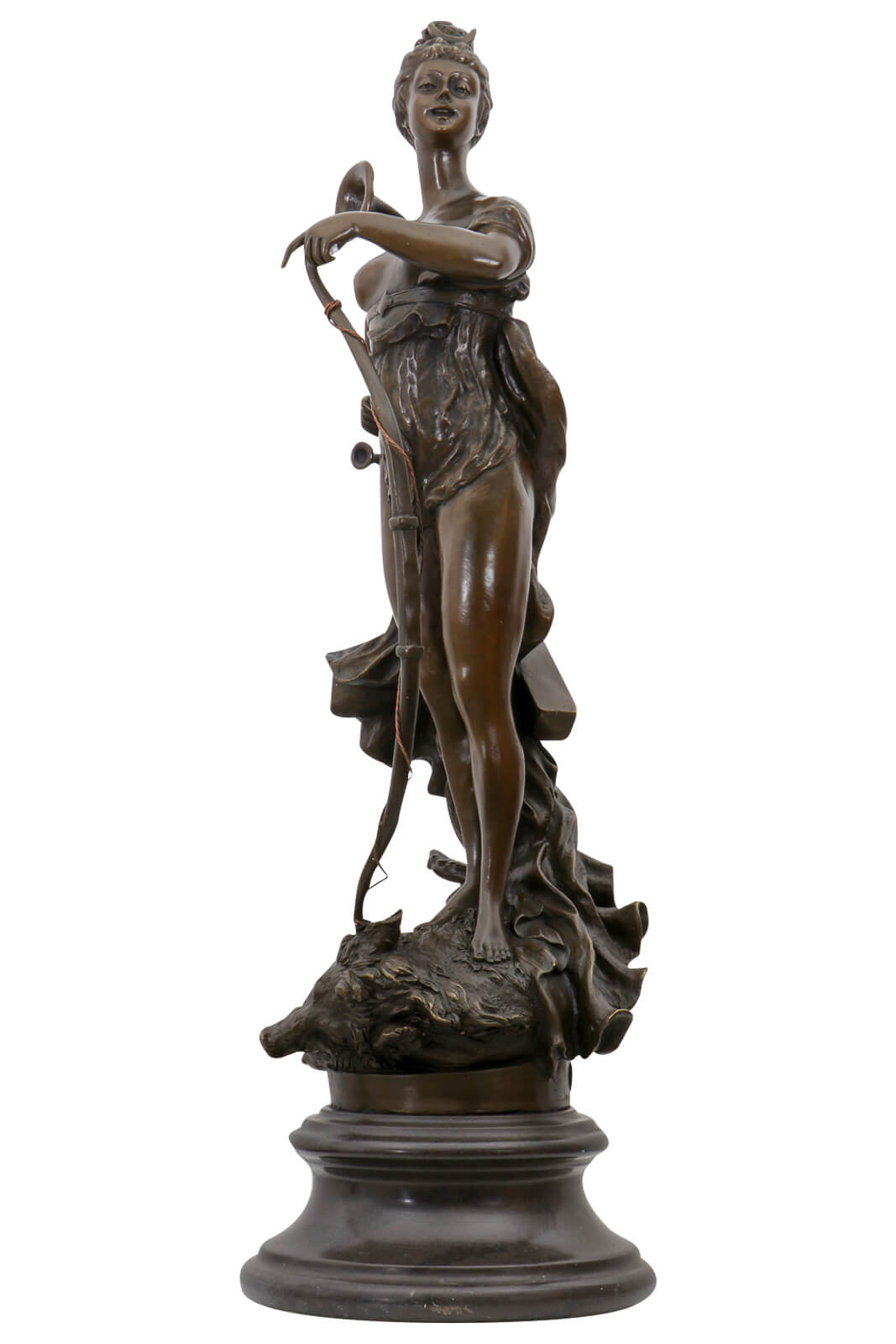Bronzeskulptur Diana Göttin der Jagd im Antik-Stil Bronze Figur Statue 68cm