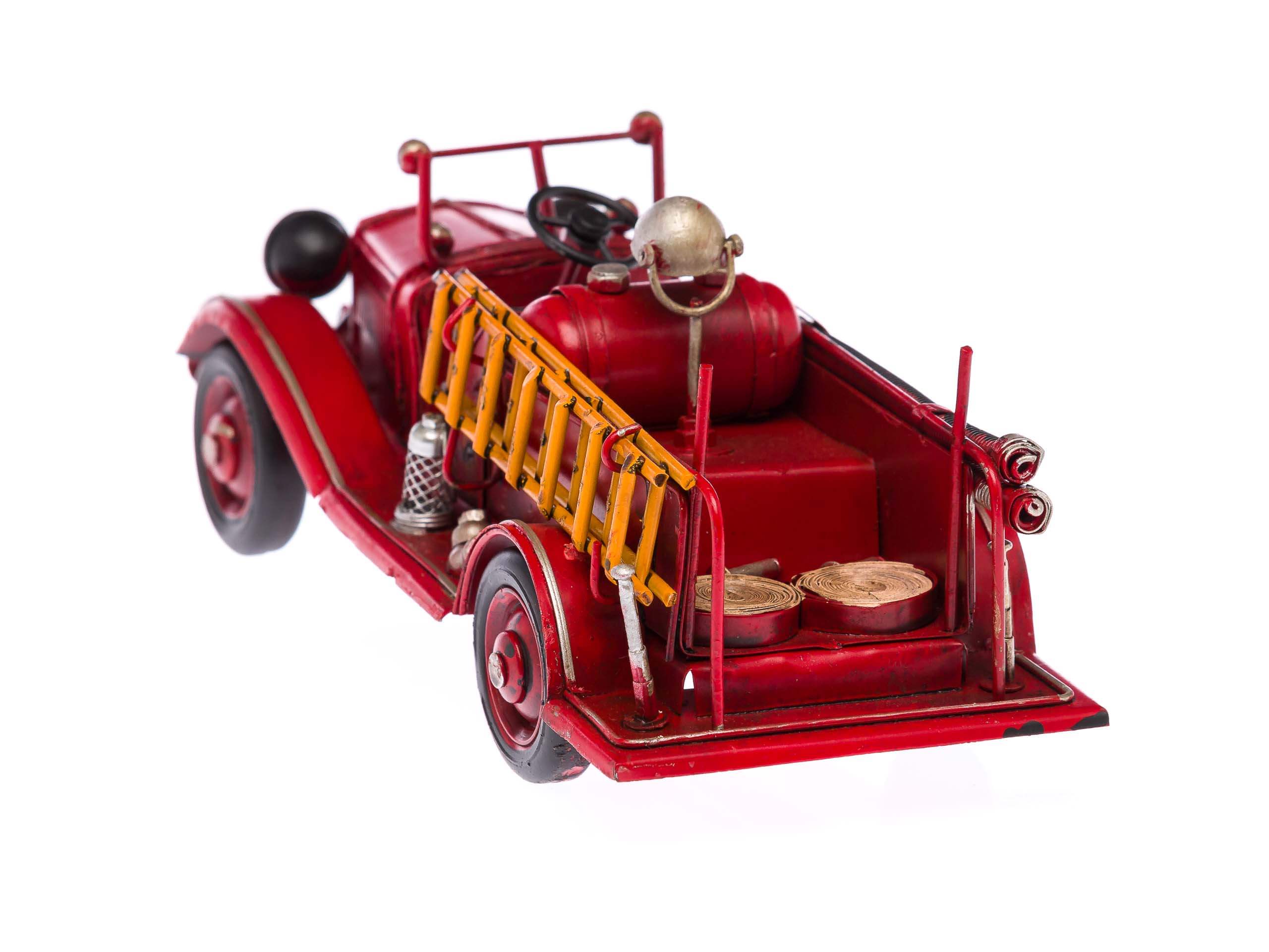 Nostalgie Feuerwehrauto Modellfahrzeug Feuerwehr 25,5cm Auto Blech firetruck