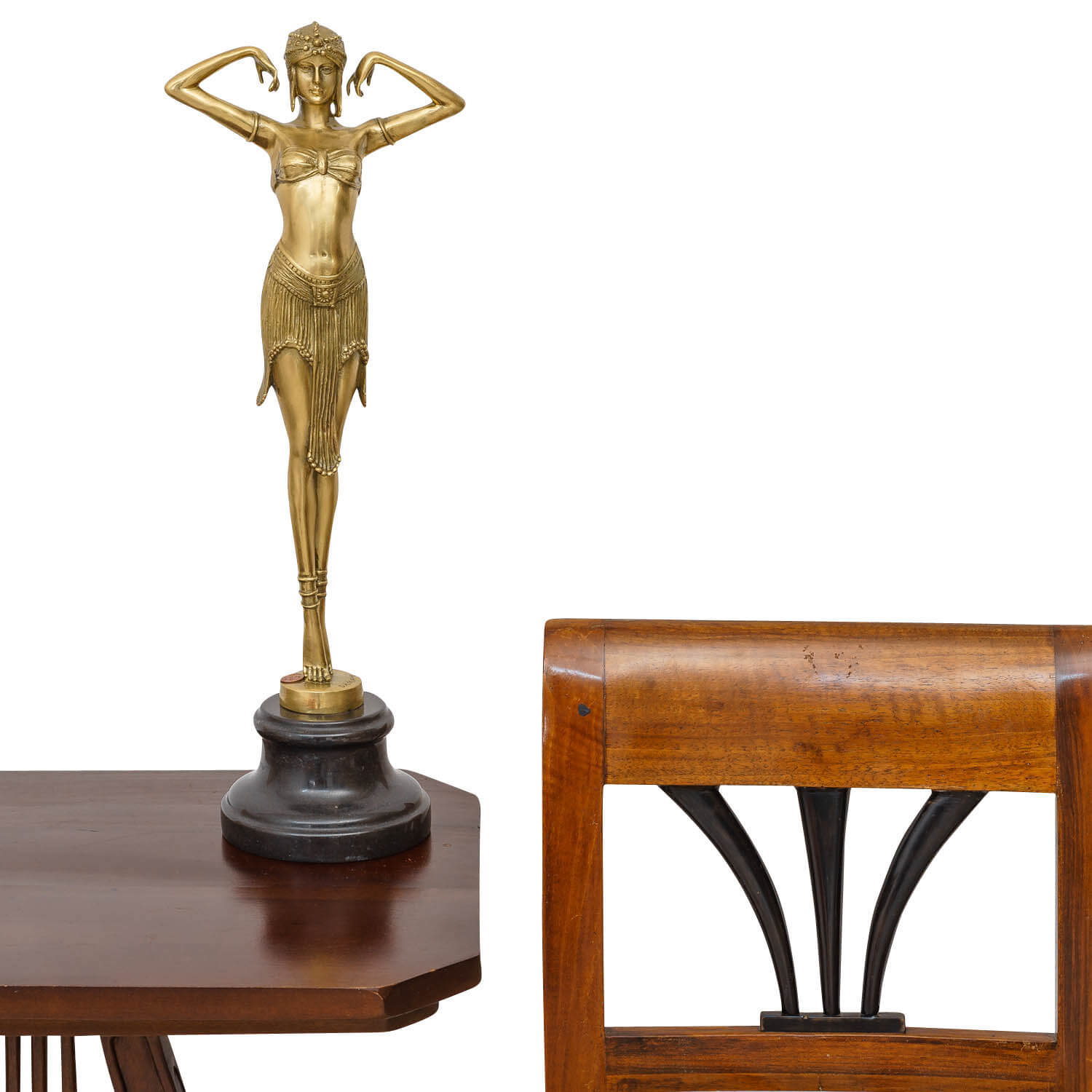 Bronzeskulptur Tänzerin Bronze Skulptur Figur Statue Tanz Art-Deco-Stil (a)