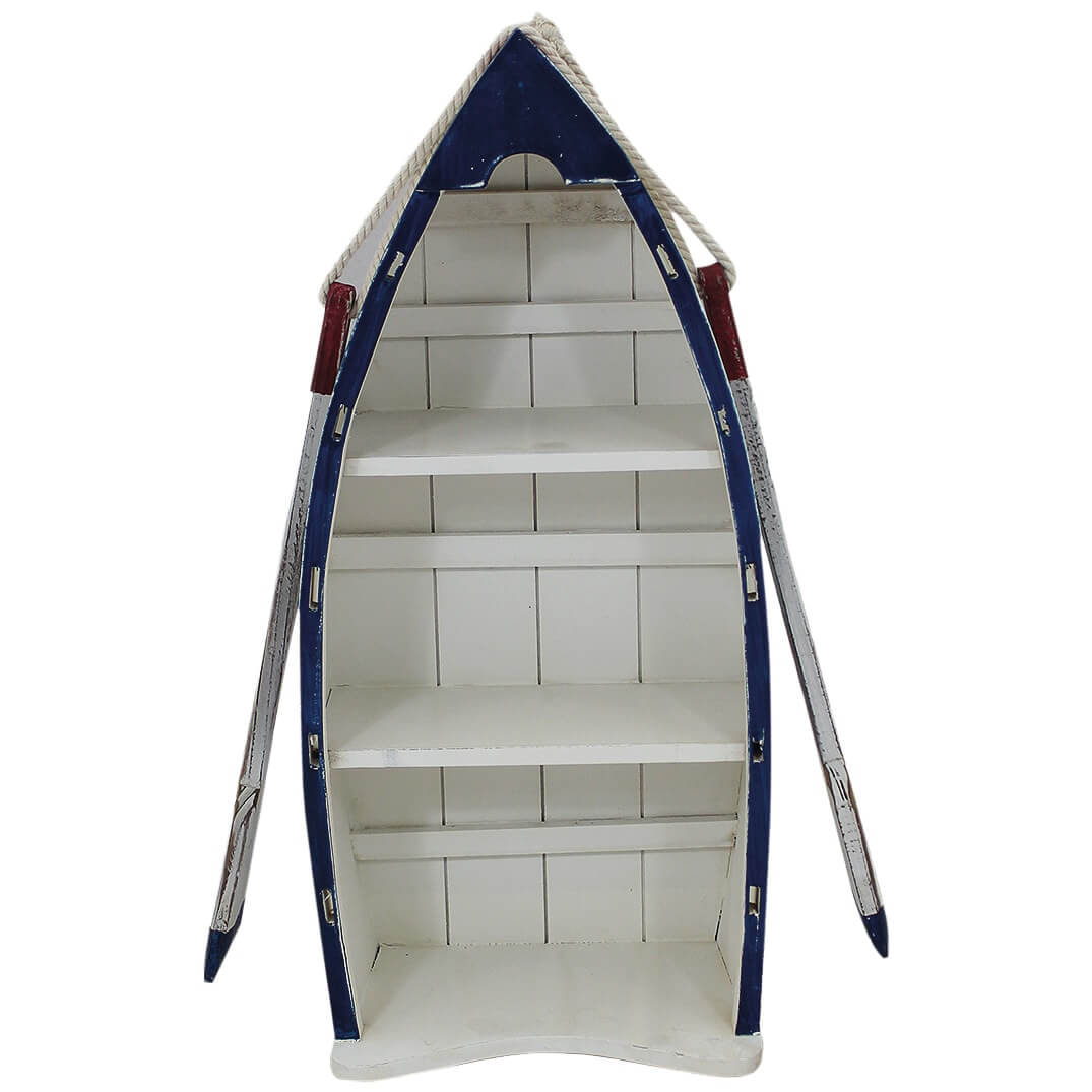 Bootsregal mit Paddel Holz Deko Maritime Aufbewahrung Antik-Stil 49cm