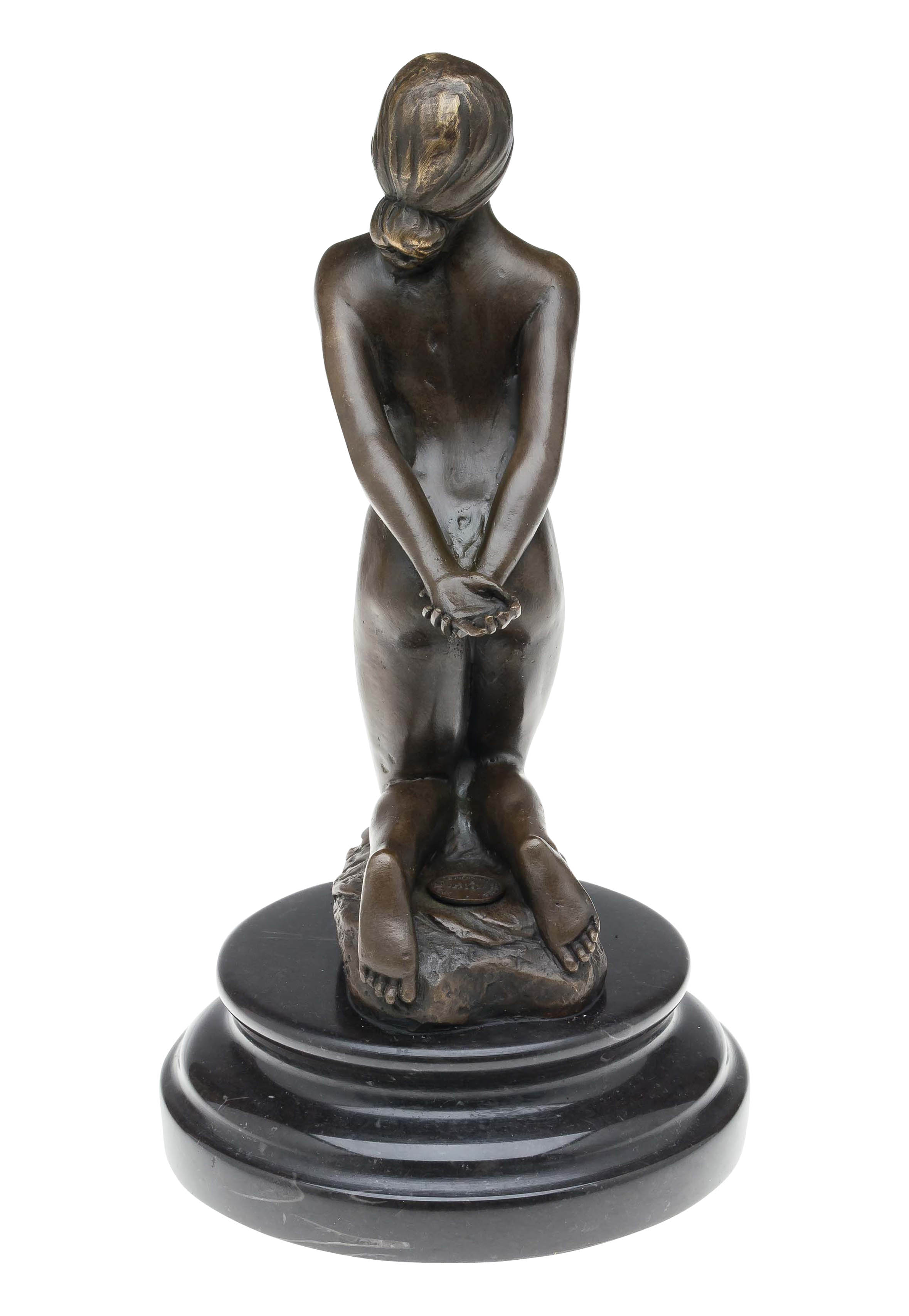 Bronze Frau Erotik kniende Bronzefigur Bronzeskulptur Figur antik Stil nude