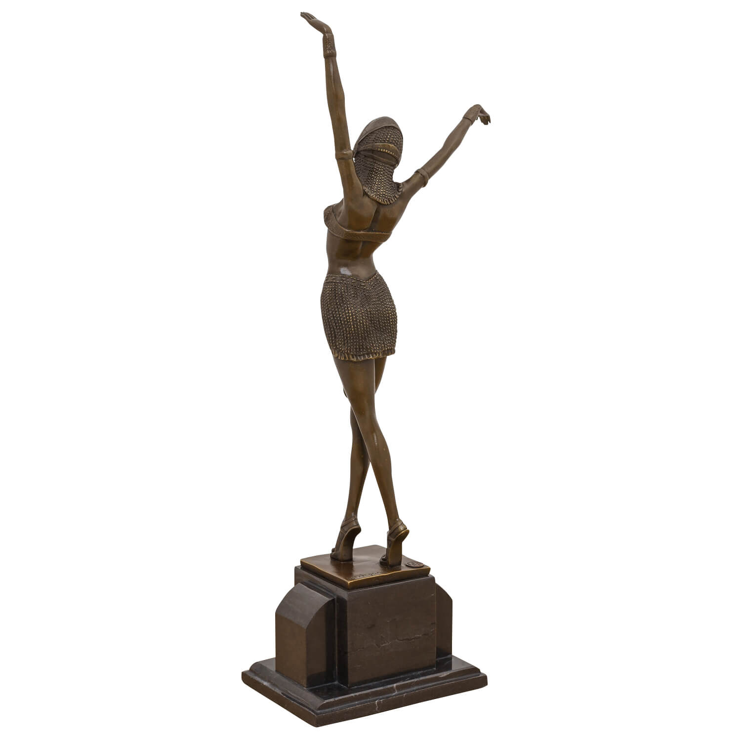 Bronzeskulptur Ägyptische Tänzerin nach Chiparus Antik-Stil 55cm Replik Kopie