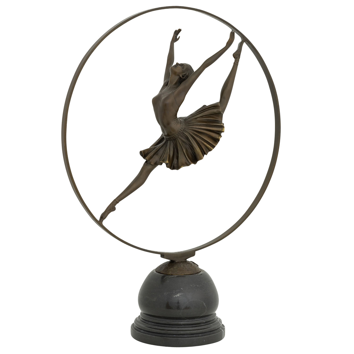 Bronzeskulptur Tänzerin Ballerina mit Reif Antik-Stil Bronze Figur Statue