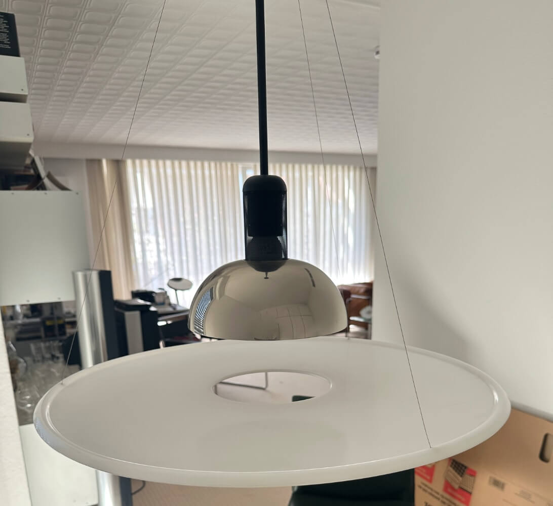 Pendel-Lampe, Hängelampe, Rundschirm, Metal-Schirm, Kabel-Deckenlampe