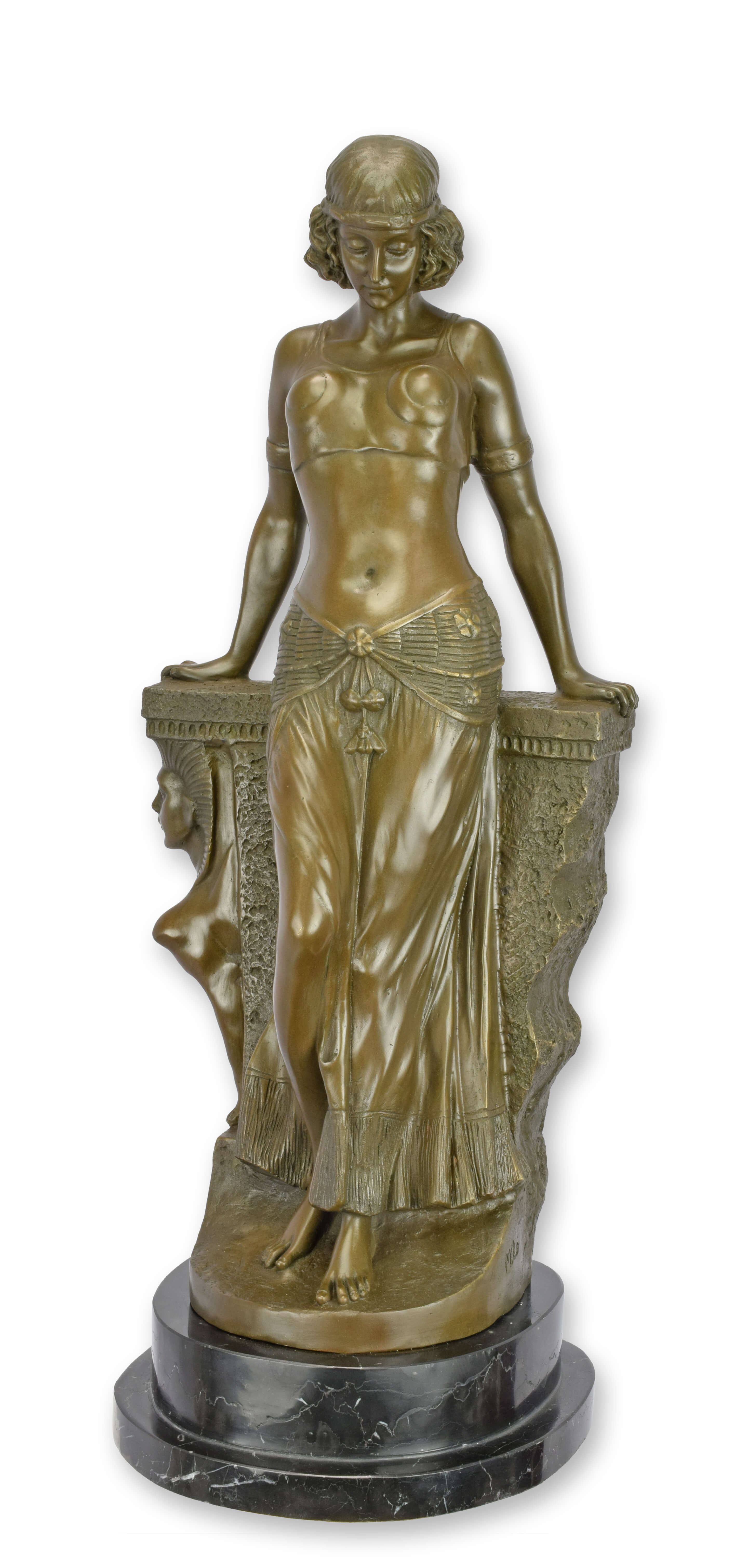 Eine Bronzeskulptur einer Bauchtänzerin Replikat Retro Design Dekoration