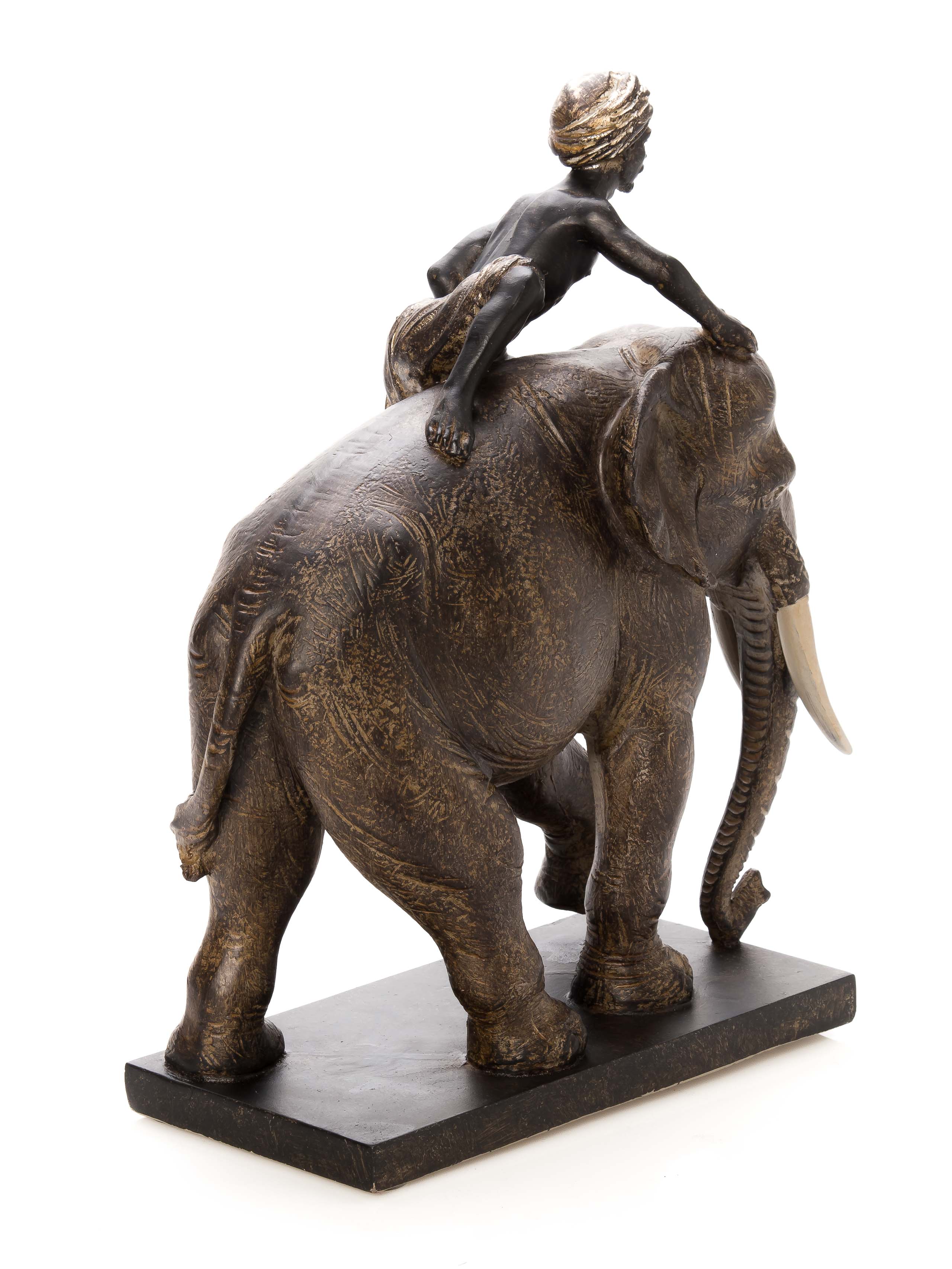 SKULPTUR ELEFANT MIT REITER ANTIK STIL FIGUR INDIEN ORIENT AFRIKA