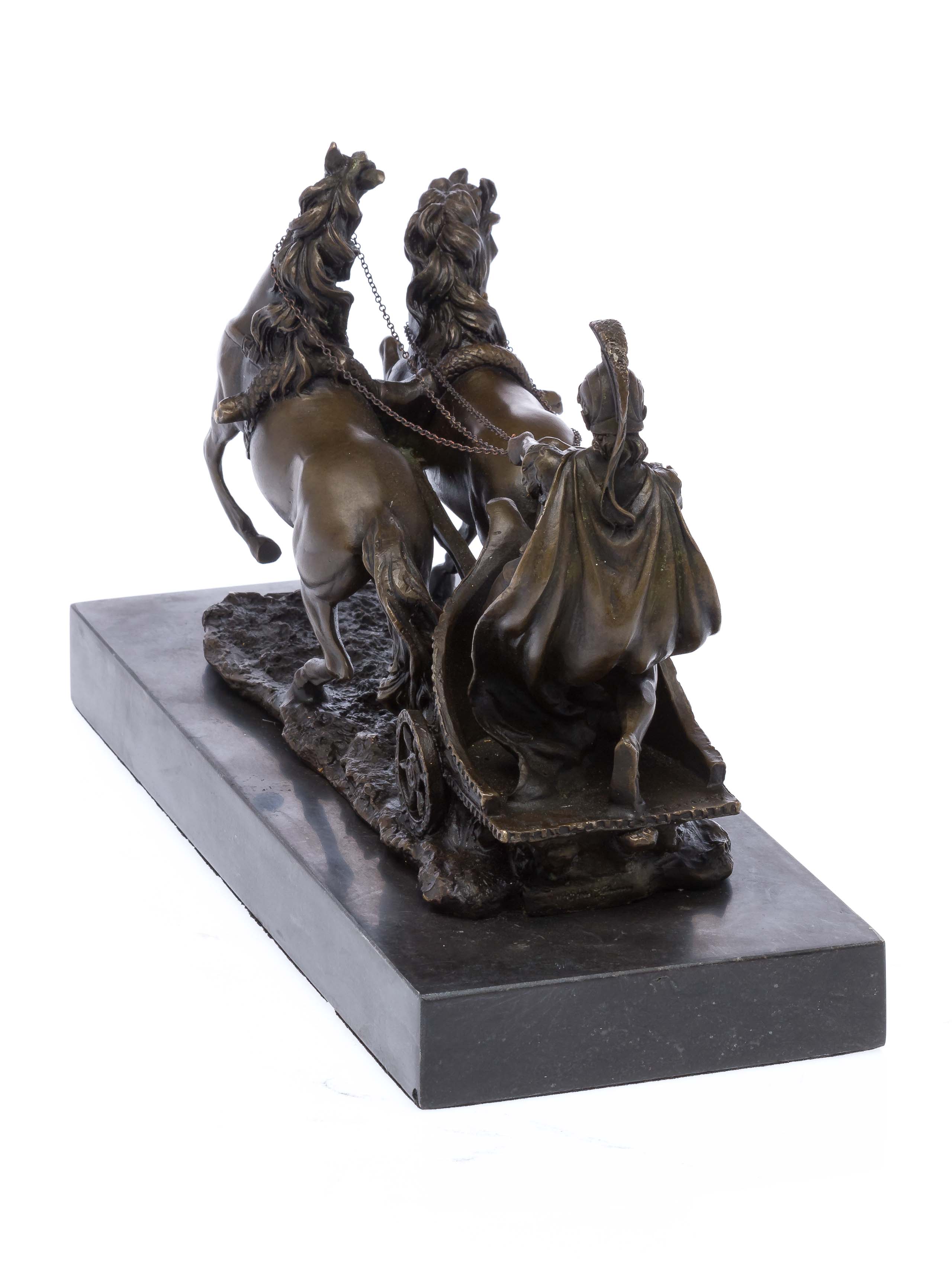Bronzeskulptur Römer im Streitwagen Reiter Bronze Figur Skulptur 31cm sculpture