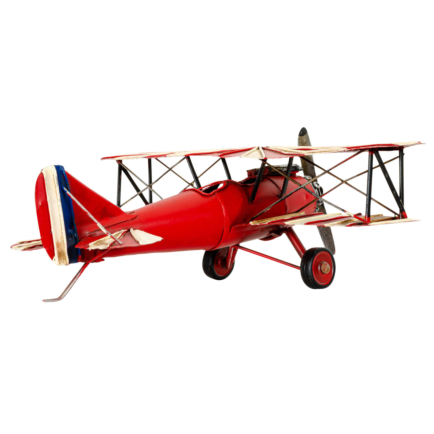 Modellflugzeug japanisches Flugzeug Doppeldecker Modell Metall Antik-Stil - 33cm