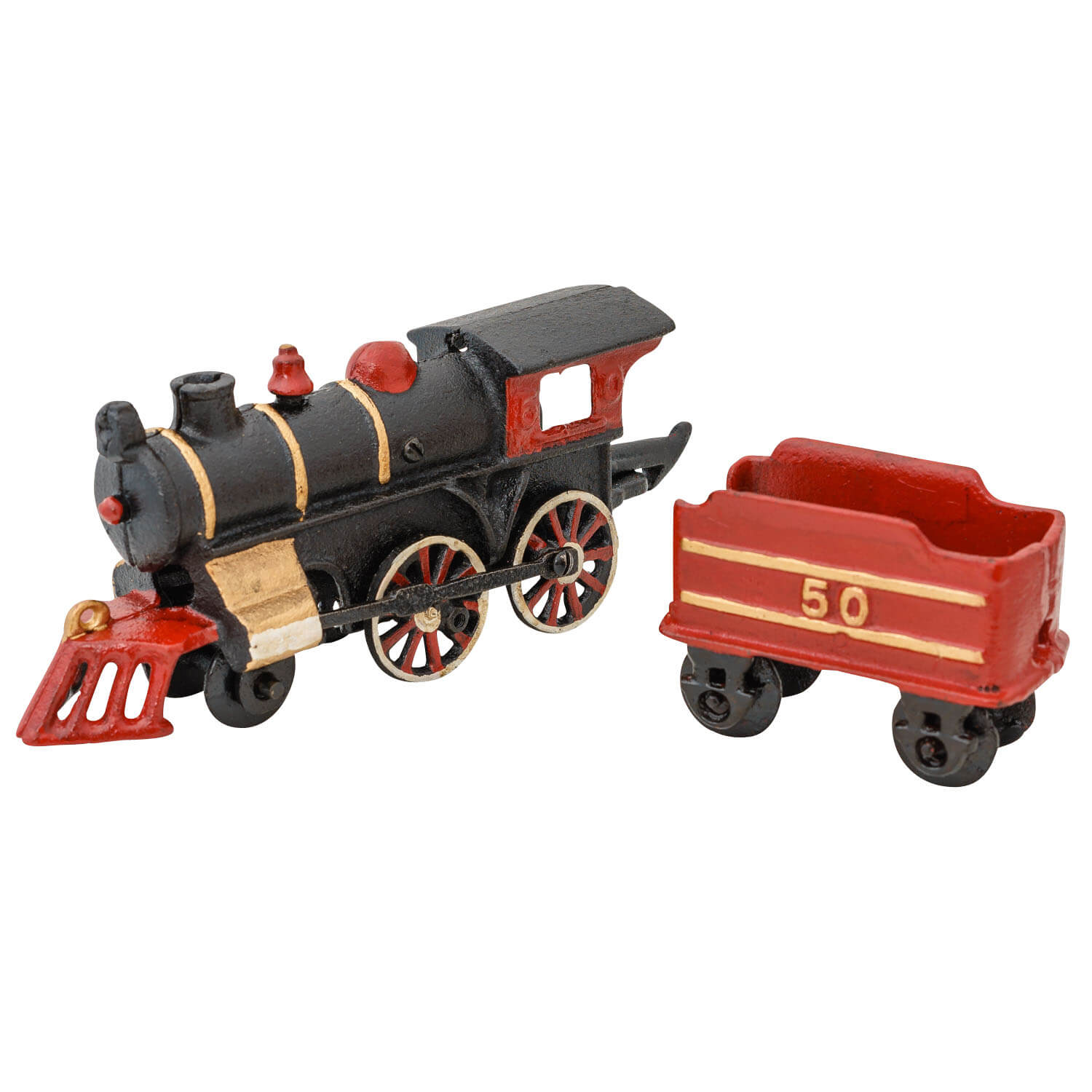Modellbahn Eisenbahn Lok Anhänger Zug Gusseisen Antik Stil 29cm