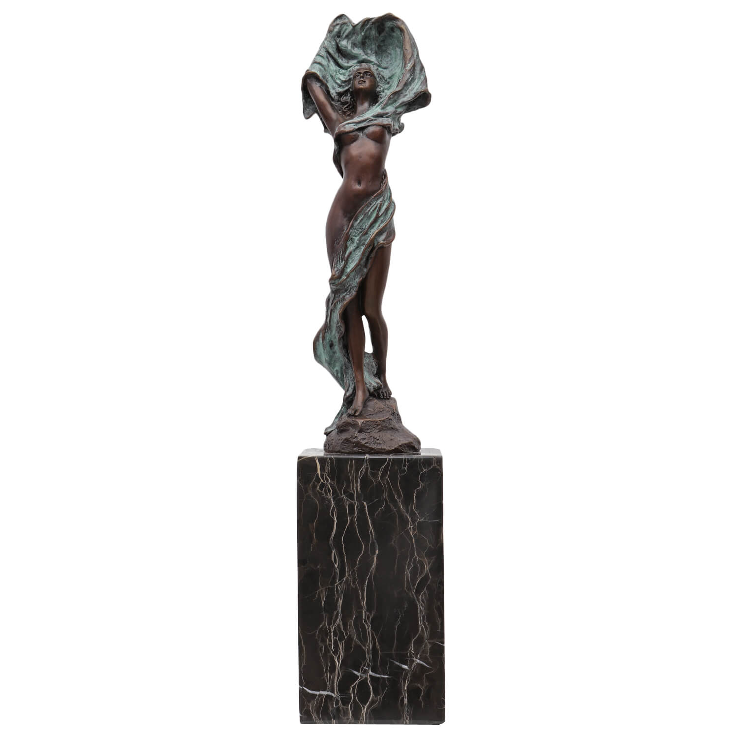 Bronzeskulptur Frau Tänzerin im Antik-Stil Bronze Figur Statue 35cm