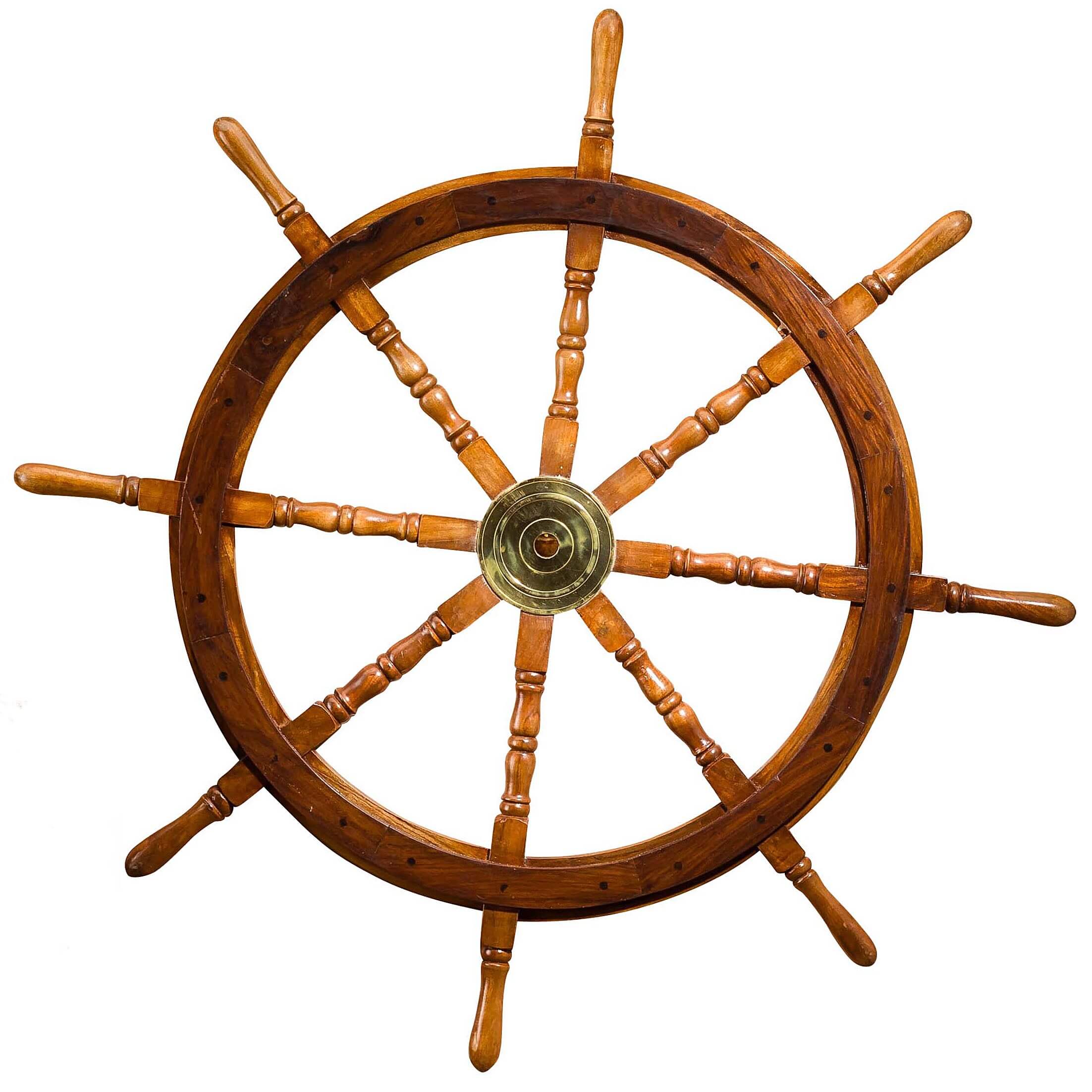 Steuerrad 105cm Holz Messing Schiff Schiffsrad Schiffssteuerrad Schiffe Boot