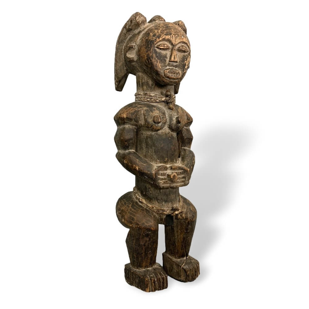 holzfigur, stammesfigur, gehauene skulptur, menschenfigur, dunkles holz