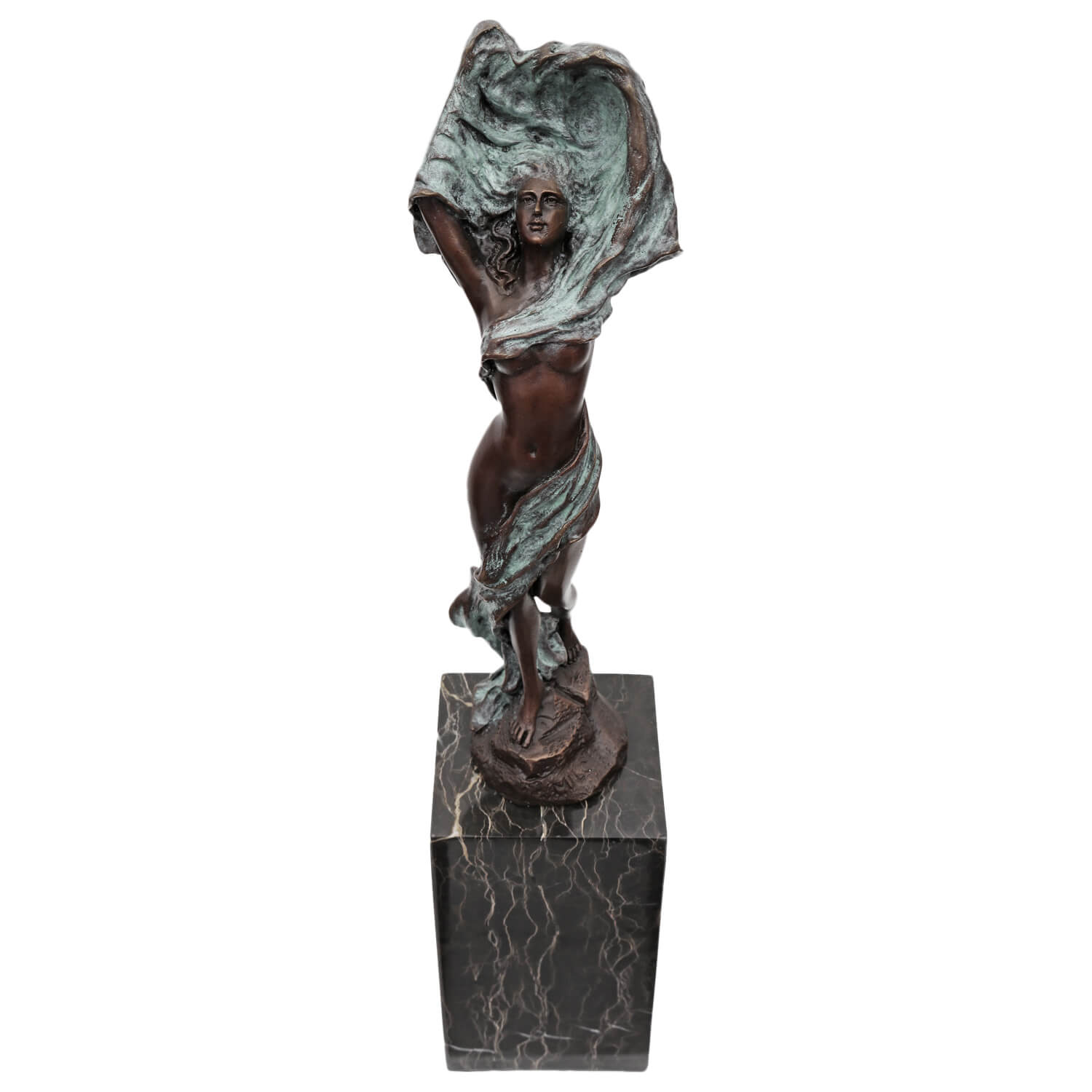 Bronzeskulptur Frau Tänzerin im Antik-Stil Bronze Figur Statue 35cm