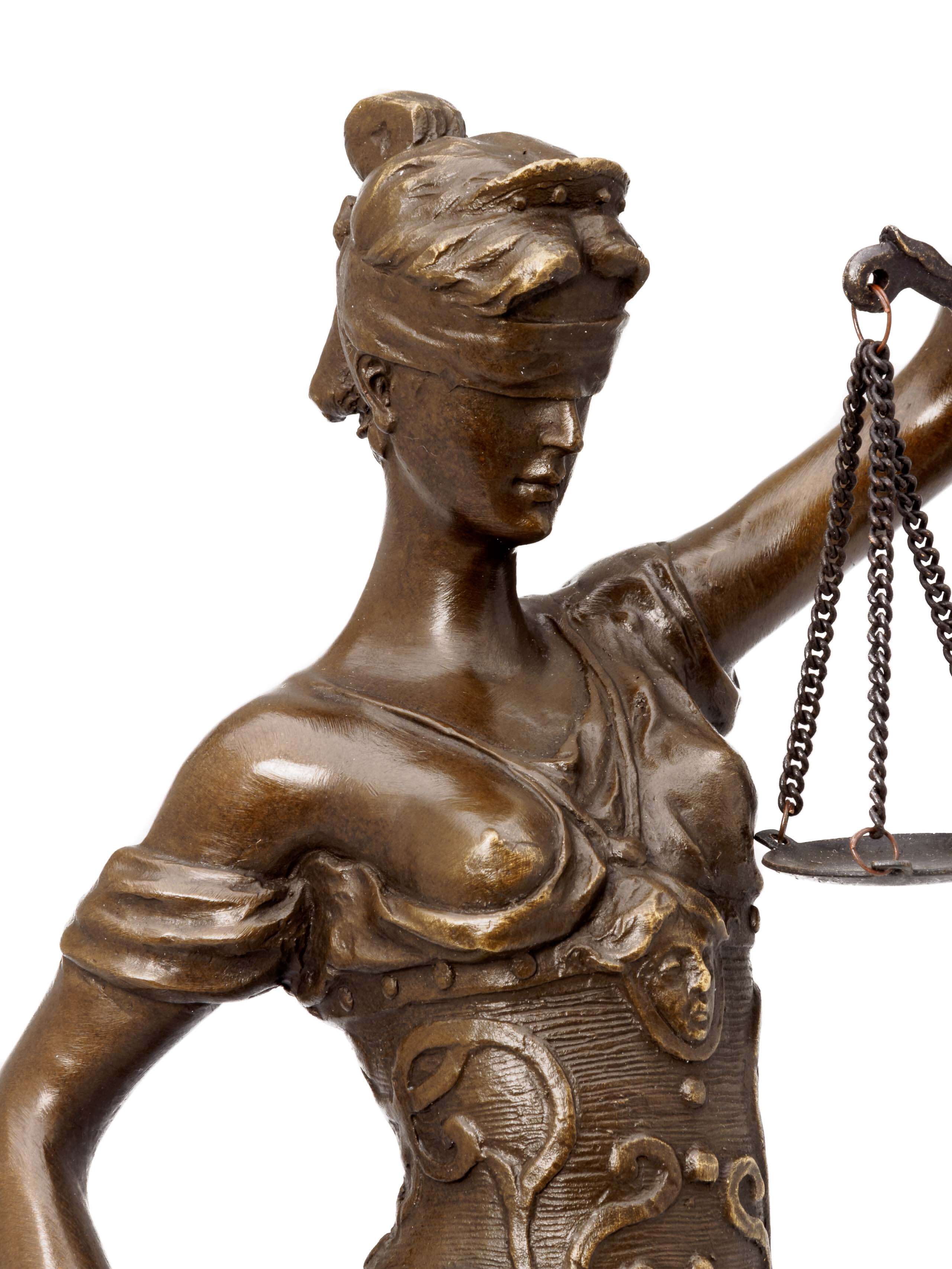 Bronzeskulptur Justitia Justizia Bronze Figur Skulptur 41cm Sculpture Justice