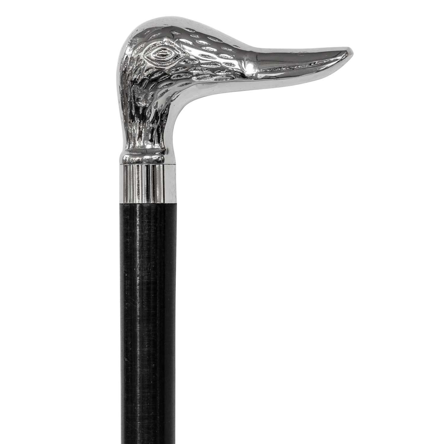 Schuhanzieher Schuhlöffel Metall Vogel silber im Antik-Stil - 48cm