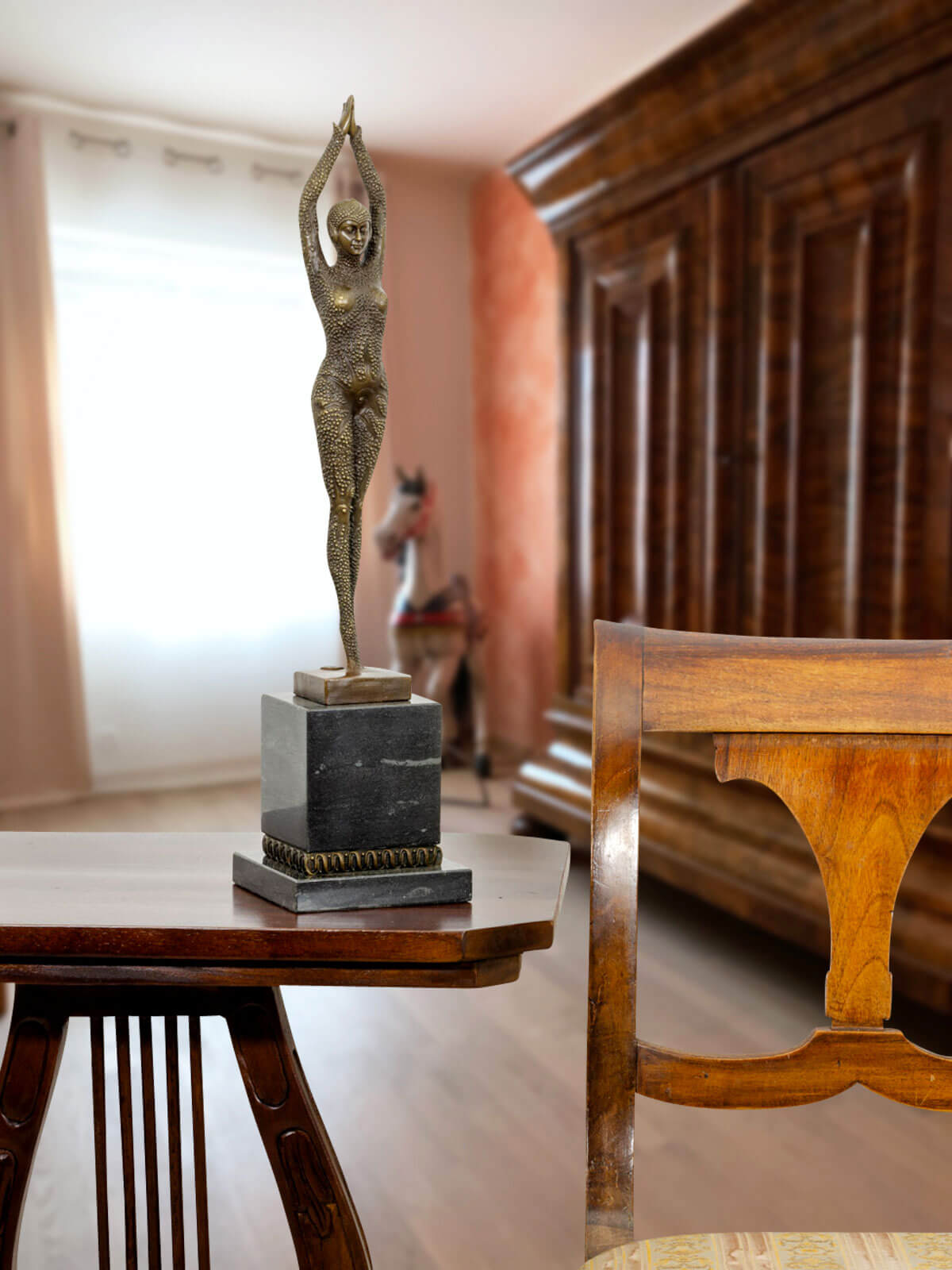 Bronzeskulptur Tänzerin nach Chiparus Antik-Stil 49cm Replik Kopie