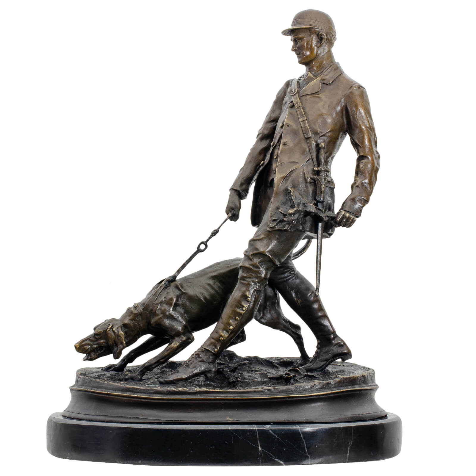 Bronzeskulptur Jäger Hund Antik-Stil Bronze Figur Statue Pierre Jules Mene 47cm