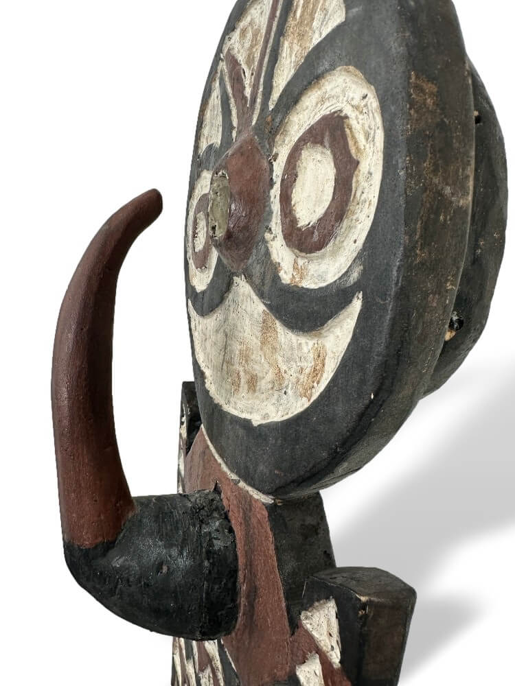 Holz, geschnitzt, Maske, handgehalten, bemalt