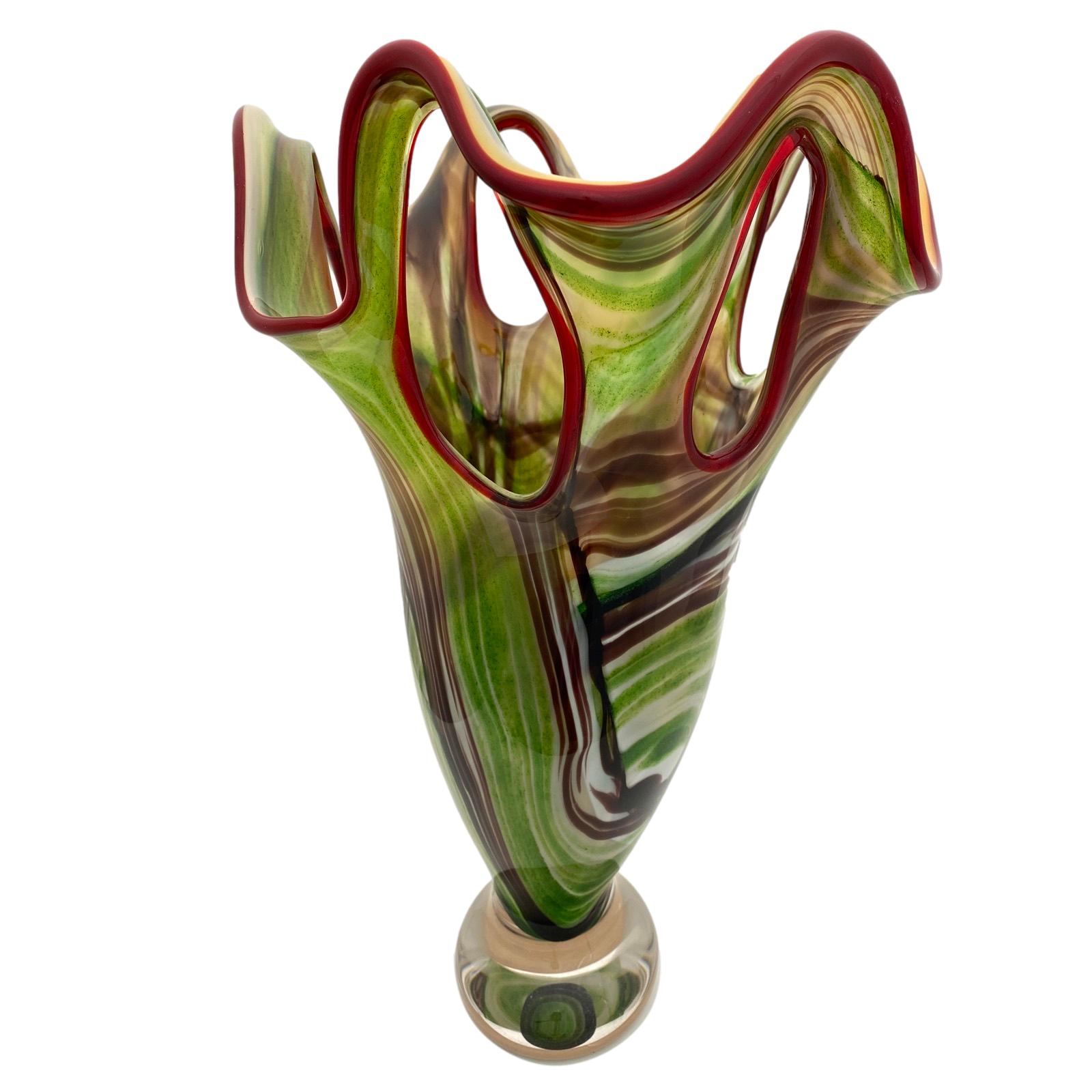 Glasvase 5kg Glas Vase im Murano Stil 40cm schwere Tischvase glass vase