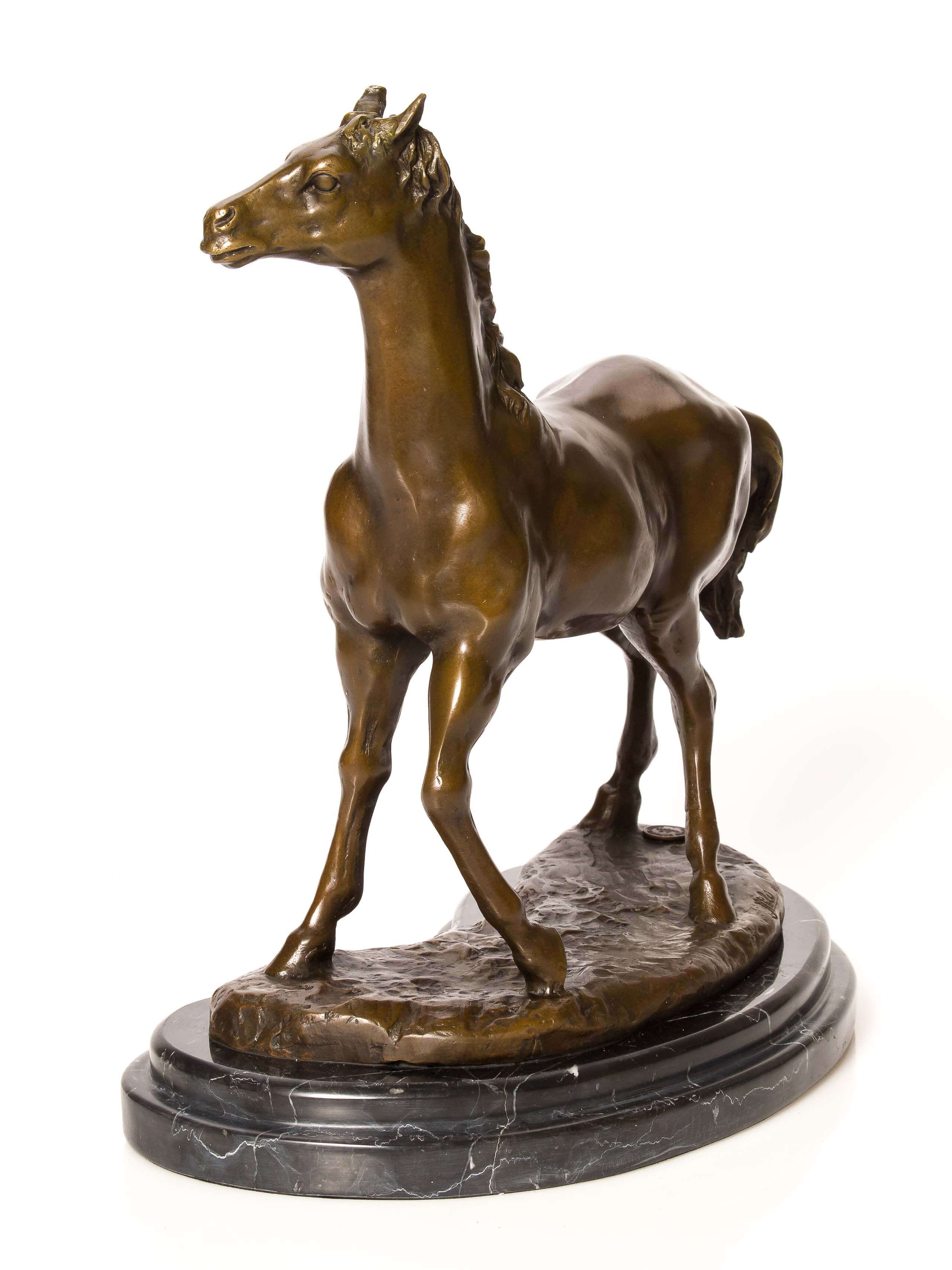 Bronzeskulptur Pferd 6kg Bronze Statue 32cm Skulptur Figur Antik-Stil horse
