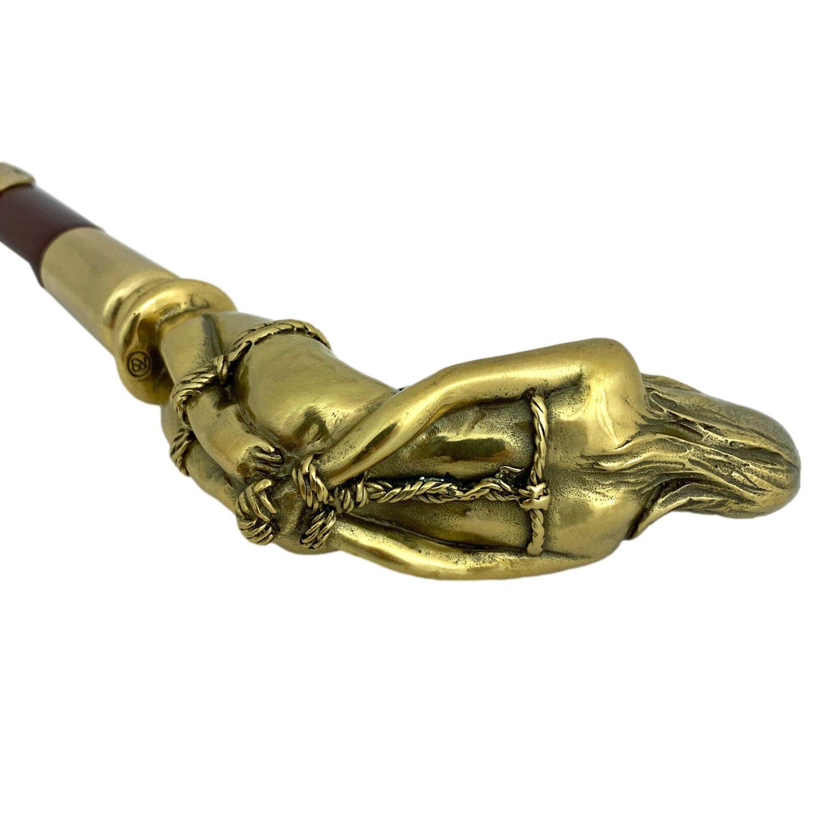 Spazierstock Bronzeskulptur Frau Seil Gehstock Flanierstock Antik-Stil - 93cm