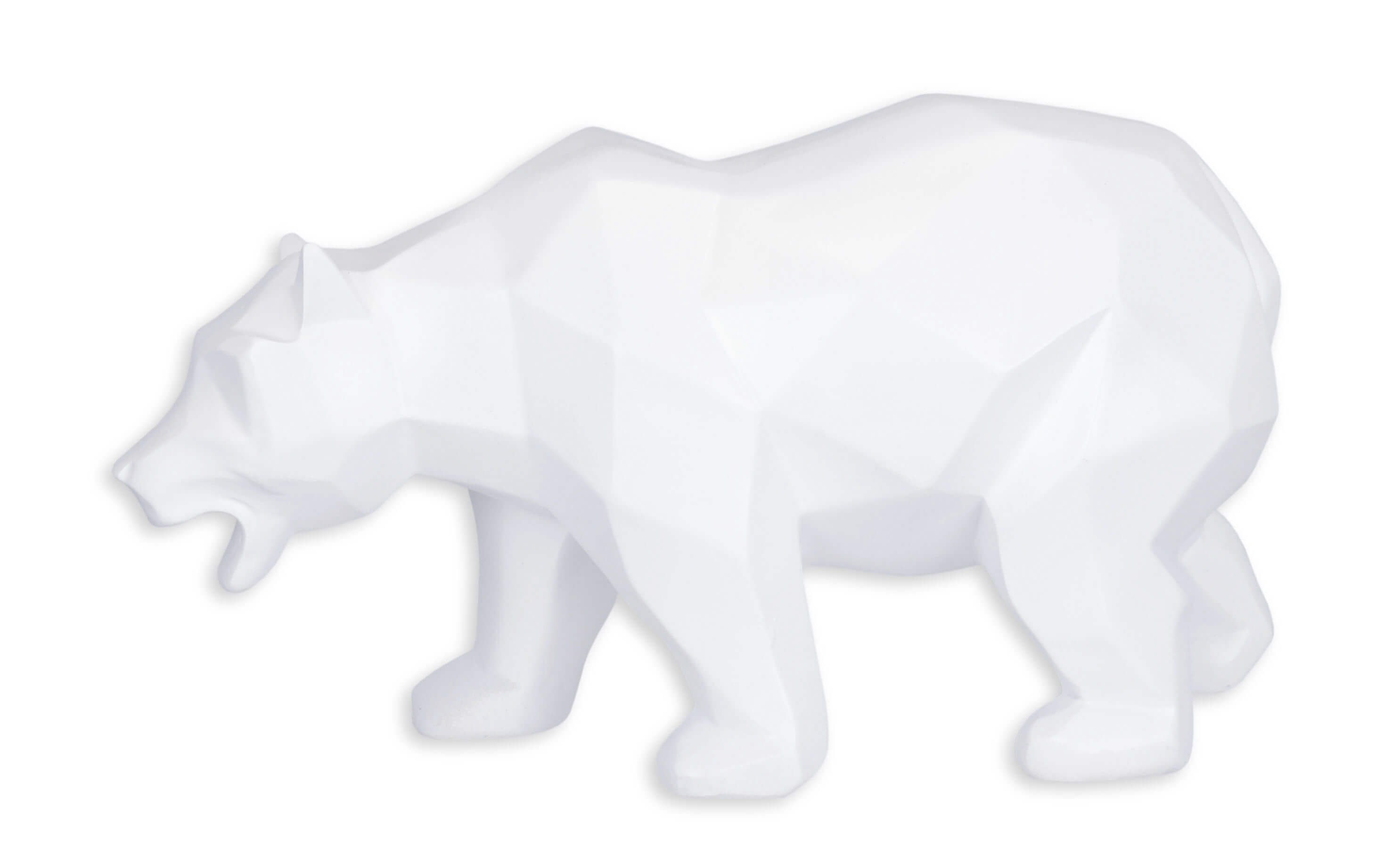 Figur Bär aus Kunstharz weiß Replikat Retro Design Dekoration
