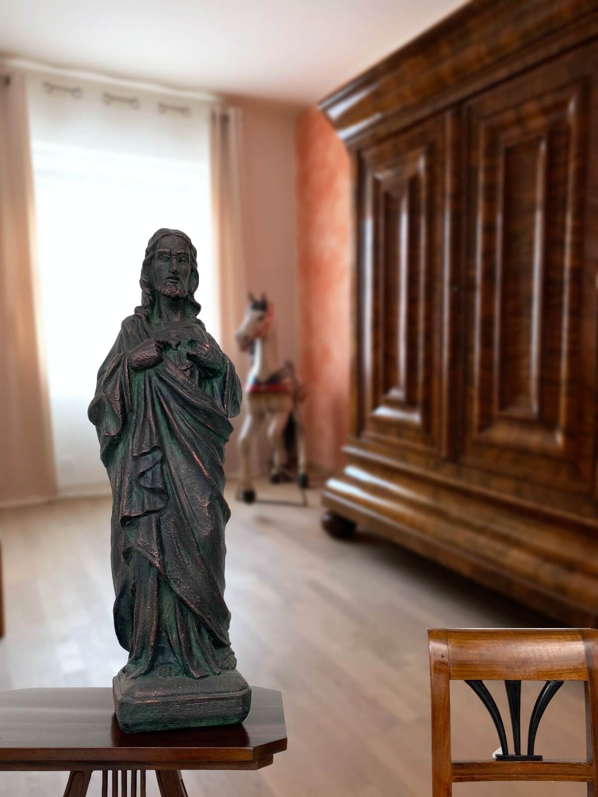 Skulptur Jesus Heiligenfigur 82cm Figur Statue Kunststein Antik-Stil