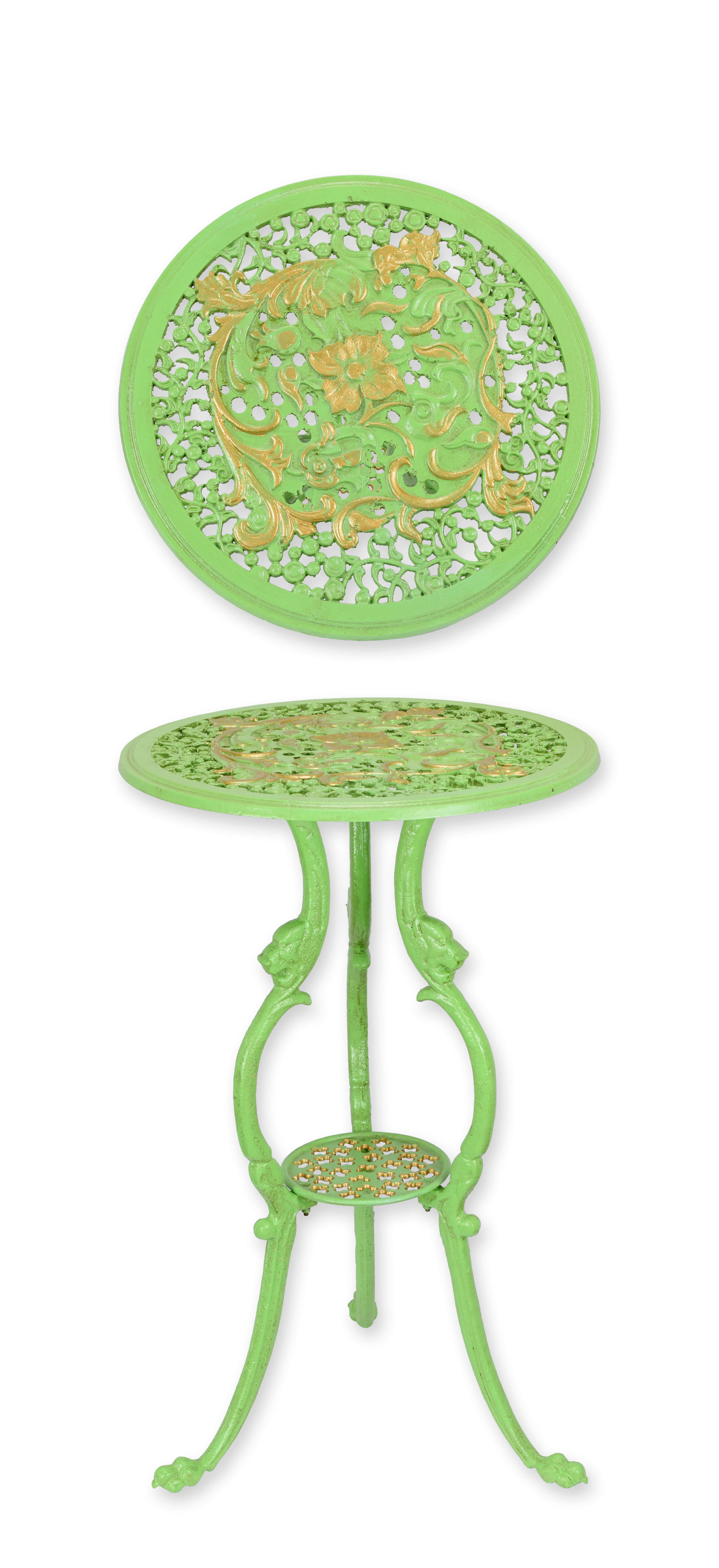 Gartenmöbel, Beistelltisch, Metalltisch, Garten-Dekoration, Grüntöne