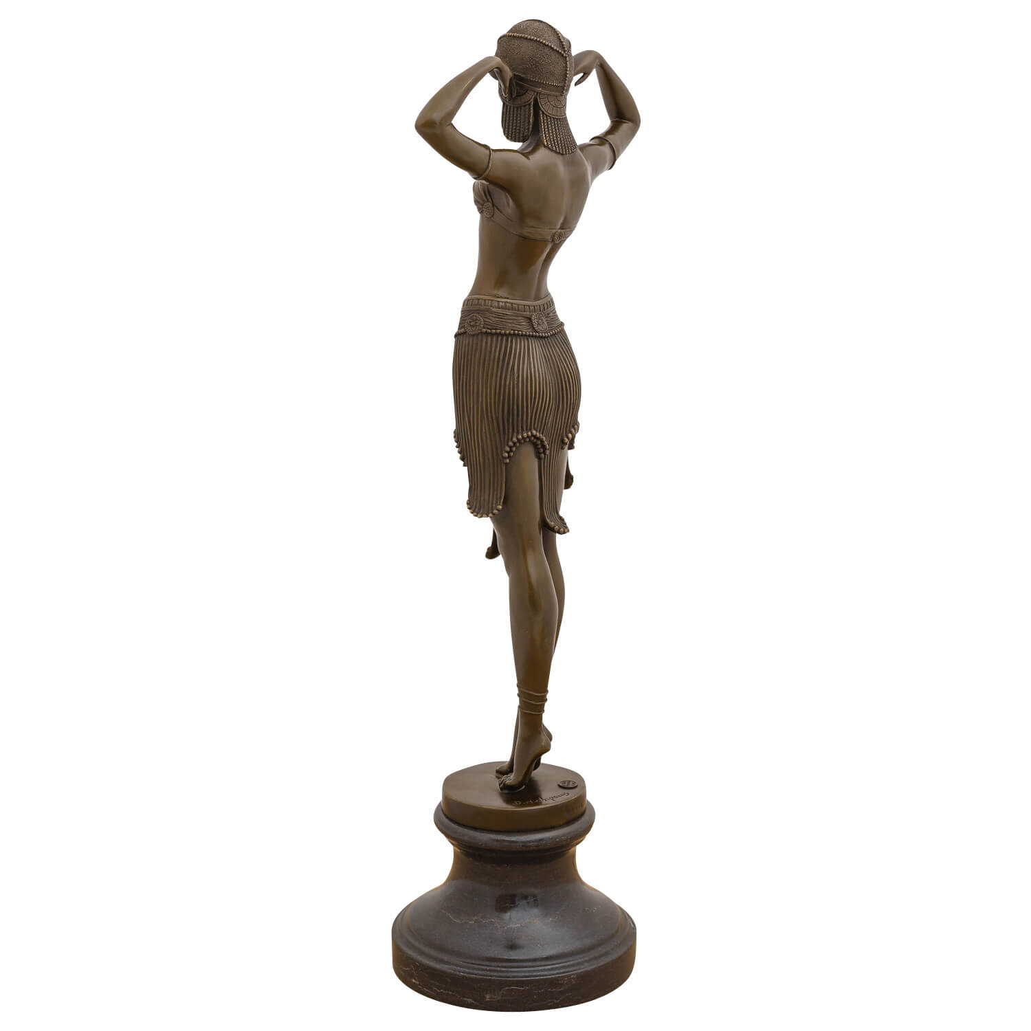 Bronzeskulptur Bronze Figur Scarab Tänzerin nach Chiparus Antik-Stil Replik 75cm