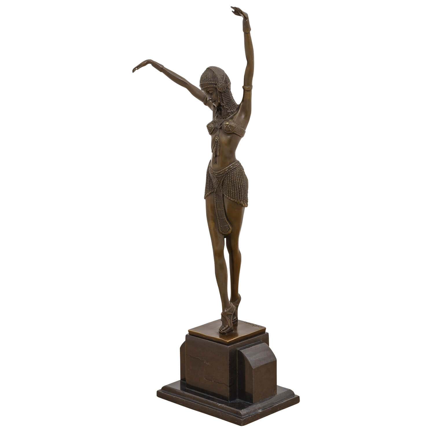 Bronzeskulptur Ägyptische Tänzerin nach Chiparus Antik-Stil 55cm Replik Kopie