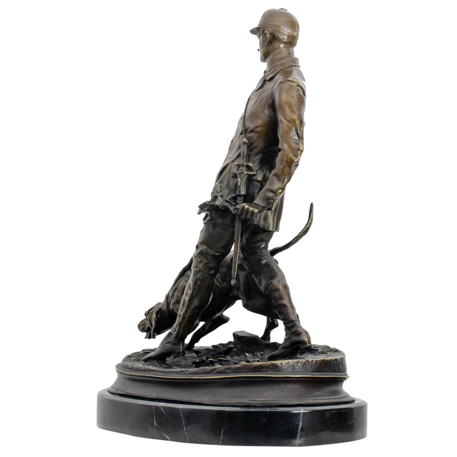 Bronzeskulptur Jäger Hund Antik-Stil Bronze Figur Statue Pierre Jules Mene 47cm