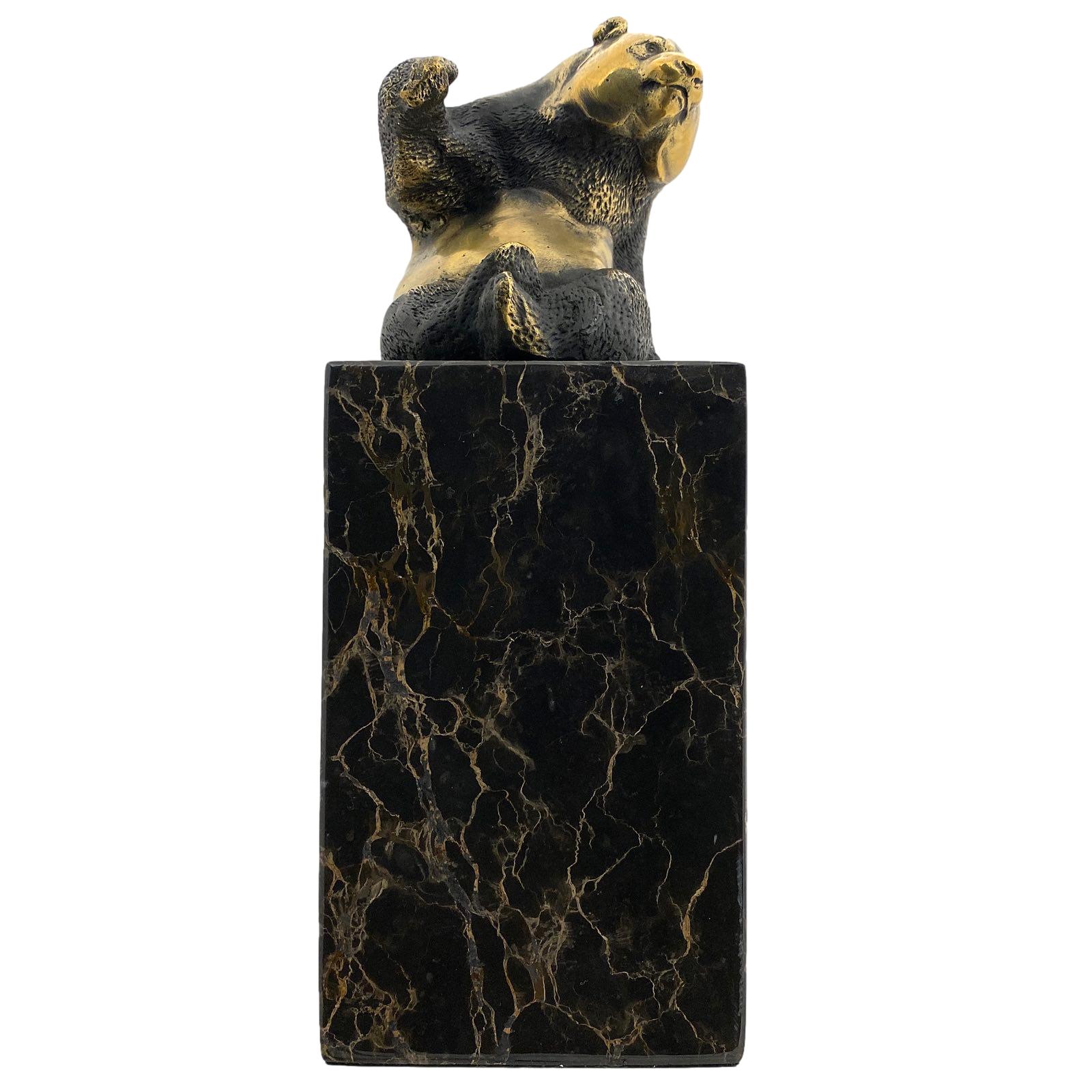 Bronzeskulptur Panda im Antik-Stil Bronze Figur 22cm Pandabär Bär