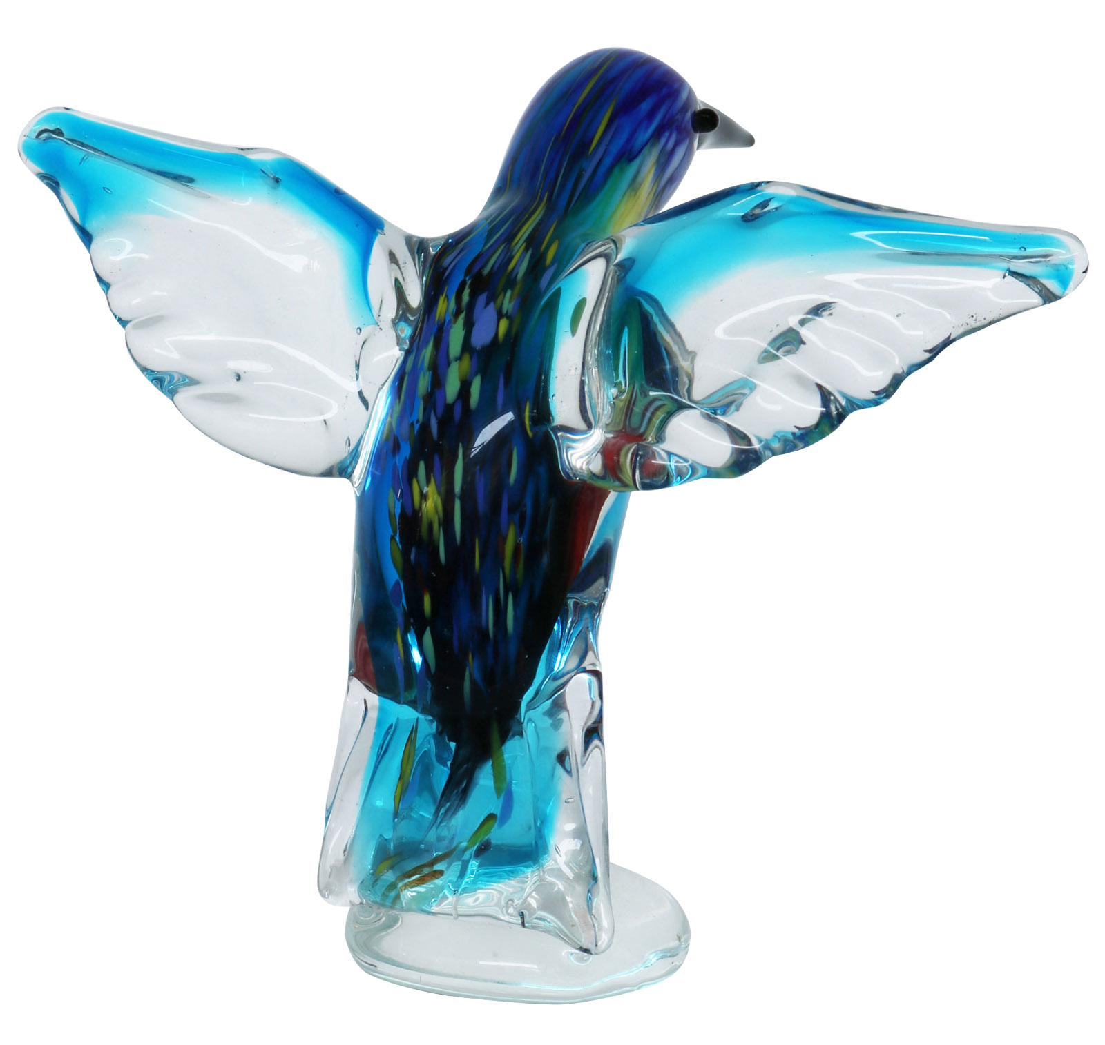 Glasfigur Figur Skulptur Kolibri Vogel Glas Glasskulptur Murano Antik-Stil 25cm