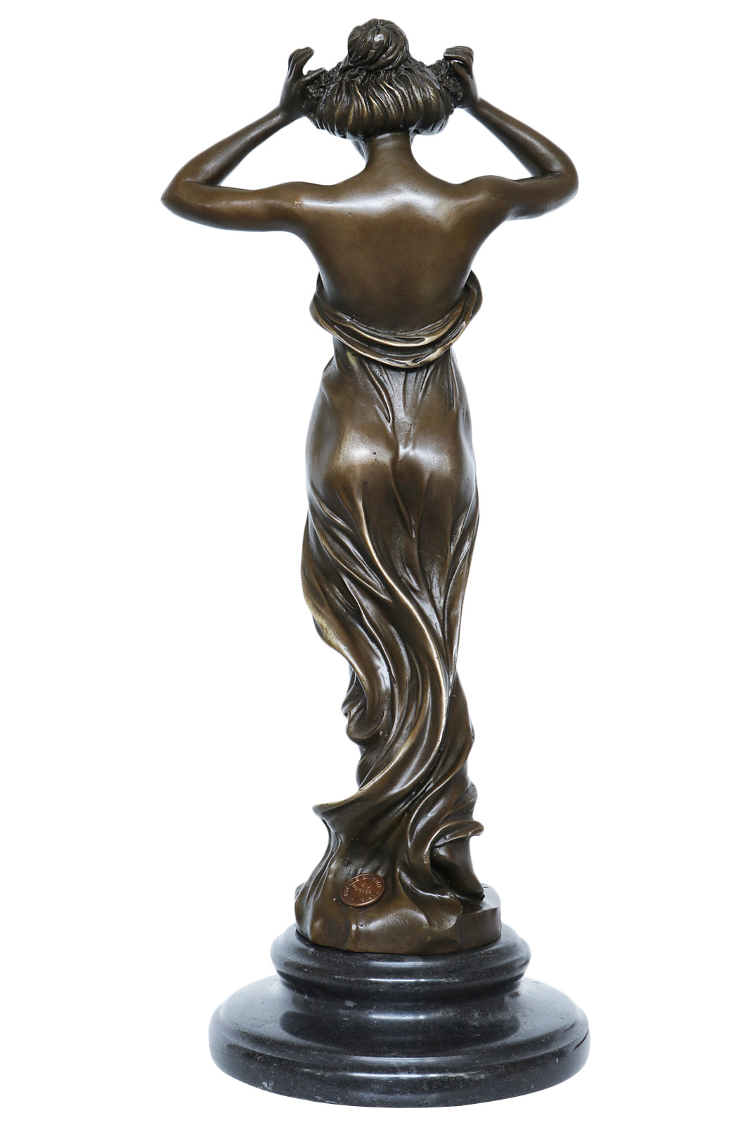 Bronzeskulptur Nymphe Frau im Antik-Stil Bronze Figur 34cm