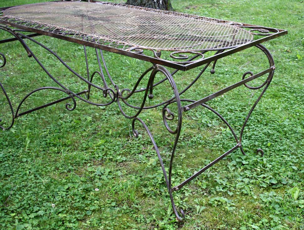 Gartentisch aus Eisen 160x80cm braun - Replikat Retro Design Dekoration