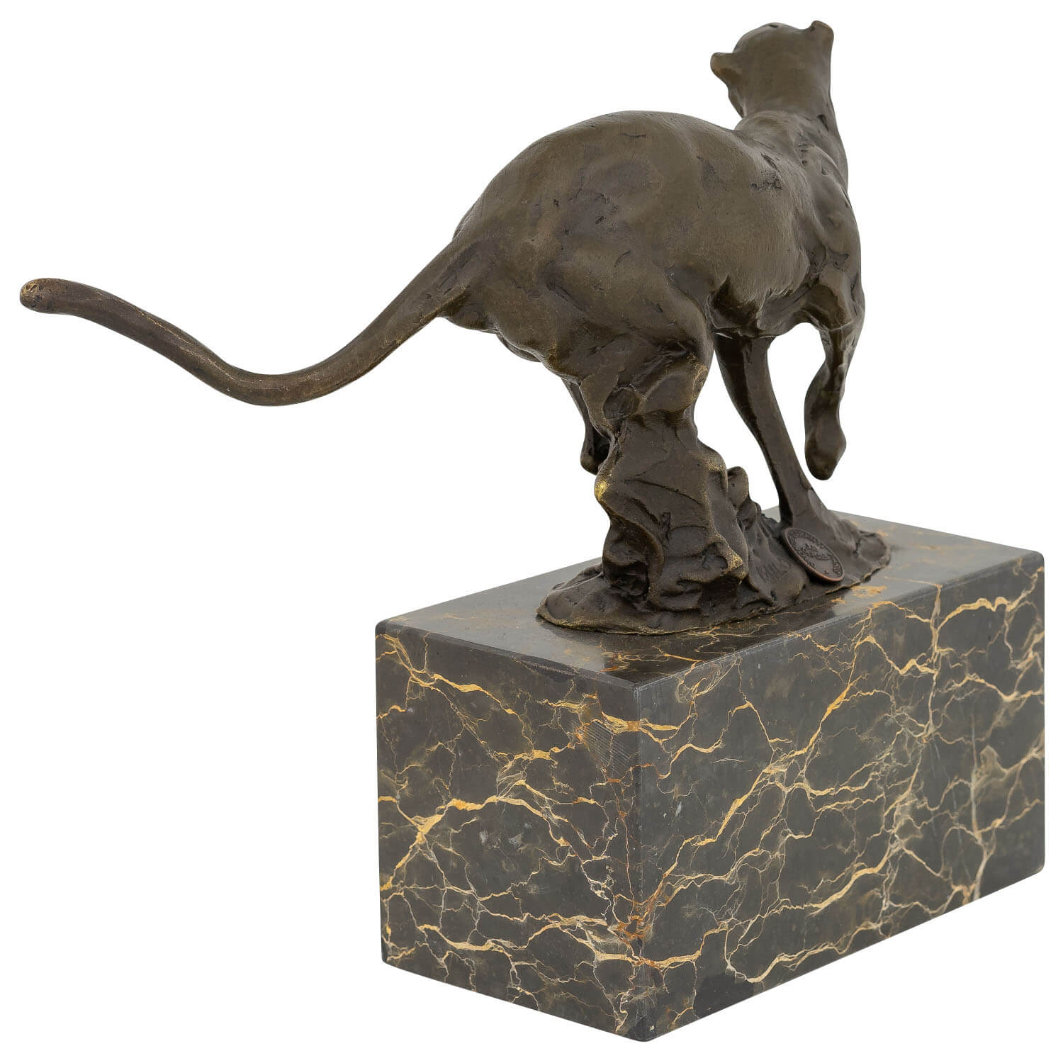 Bronzeskulptur Puma Raubkatze im Antik-Stil Bronze Figur 20cm