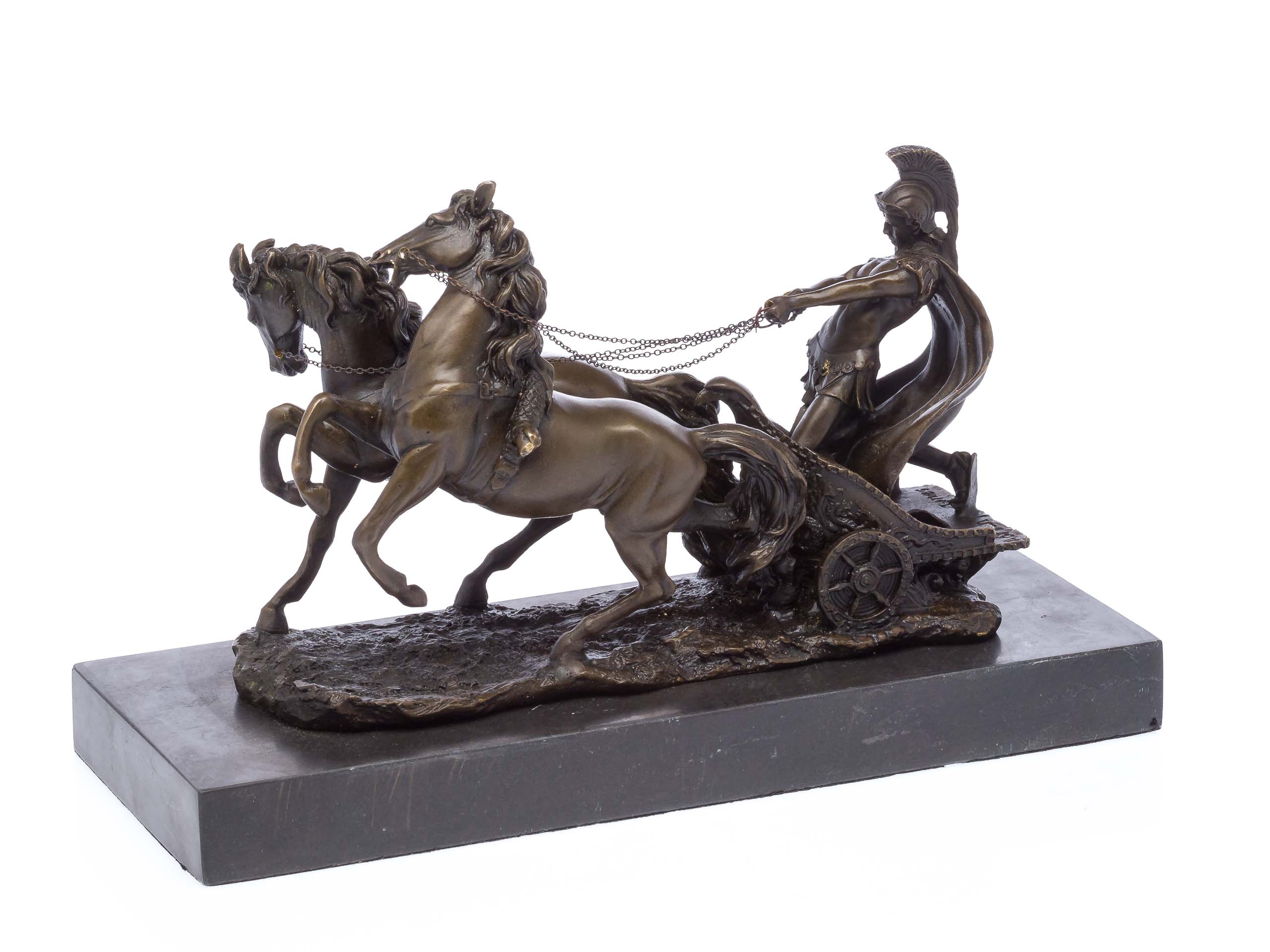 Bronzeskulptur Römer im Streitwagen Reiter Bronze Figur Skulptur 31cm sculpture