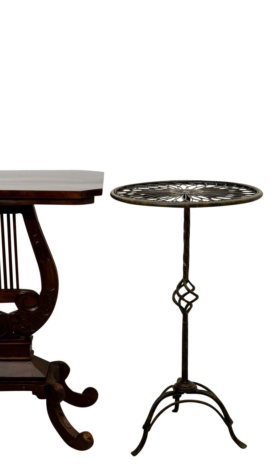 Gartentisch Tisch Beistelltisch braun im Antik-Stil Höhe 70cm Metall Eisen
