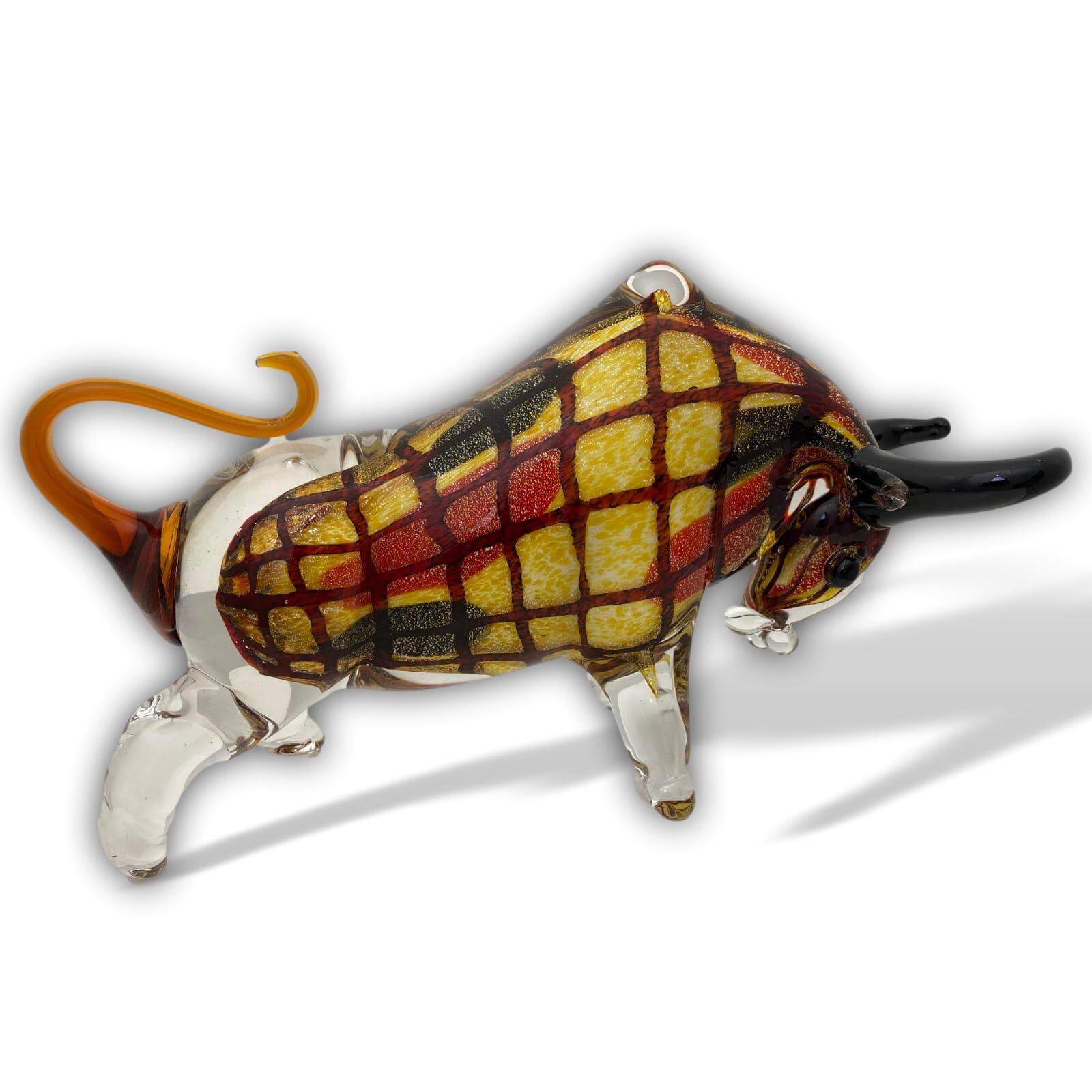 Glasfigur Figur Skulptur Stier Bulle Glas Glasskulptur Murano Antik-Stil - 40cm