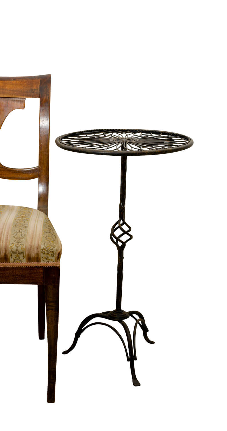 Gartentisch Tisch Beistelltisch braun im Antik-Stil Höhe 70cm Metall Eisen